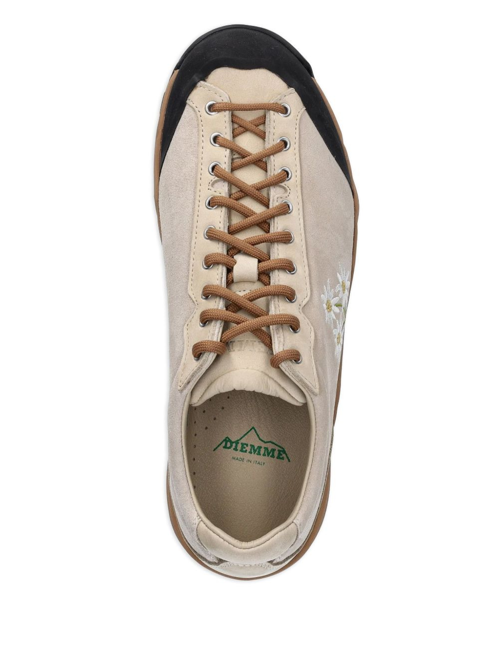 Movida Stella Alpina flower-embroidered suede sneakers - 3