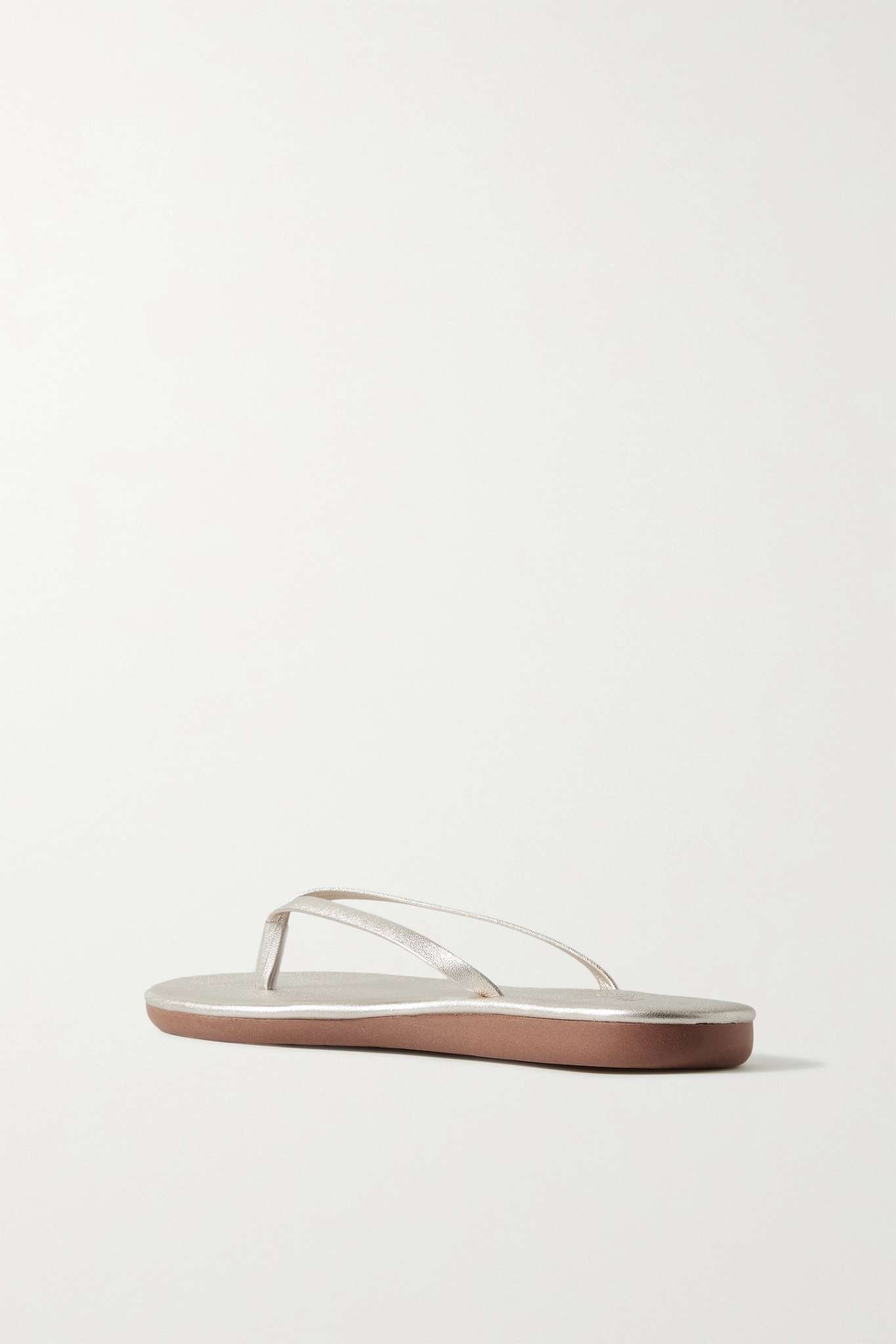 Saionara metallic leather flip flops - 4