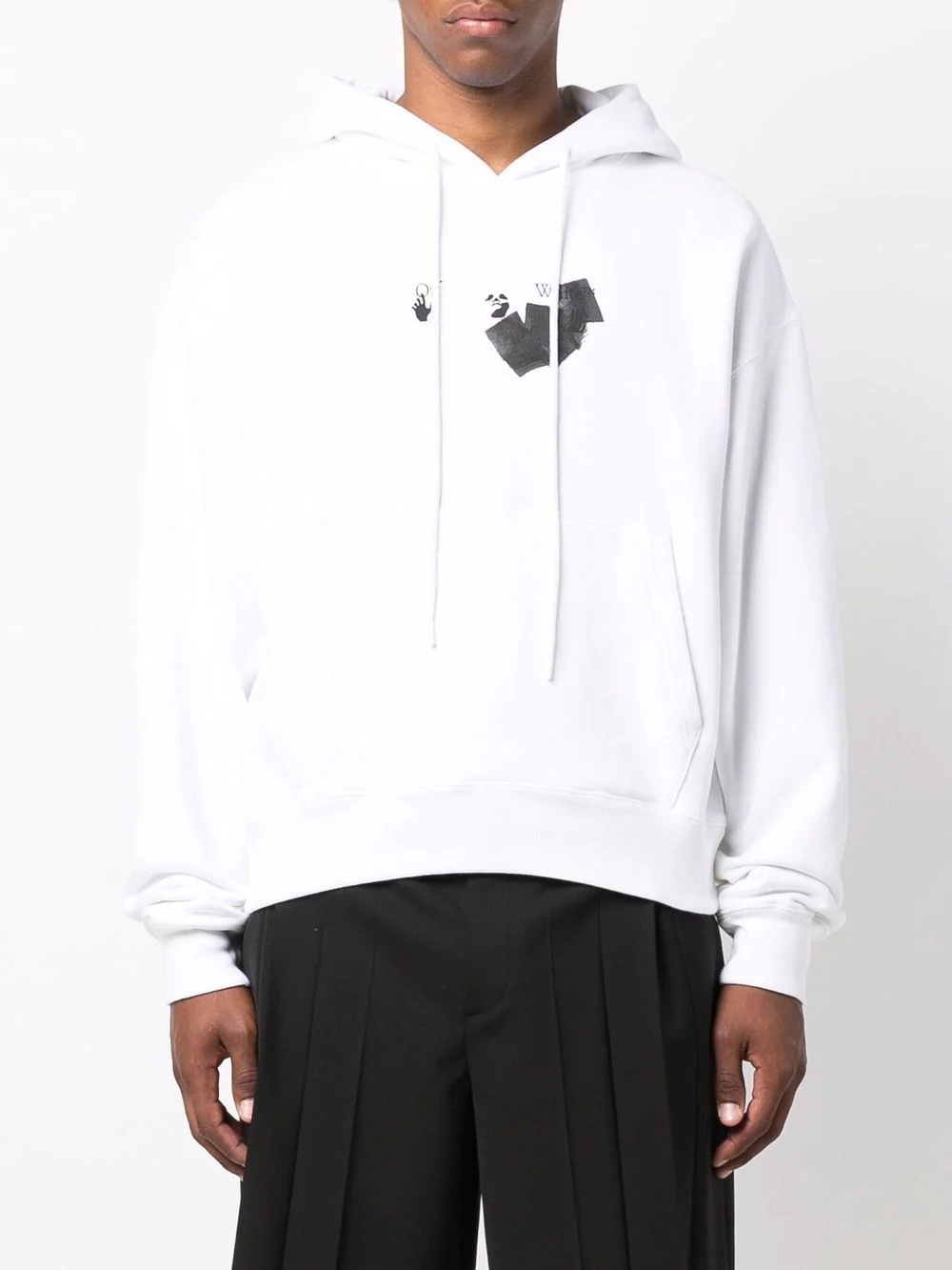 logo-print drawstring hoodie - 3