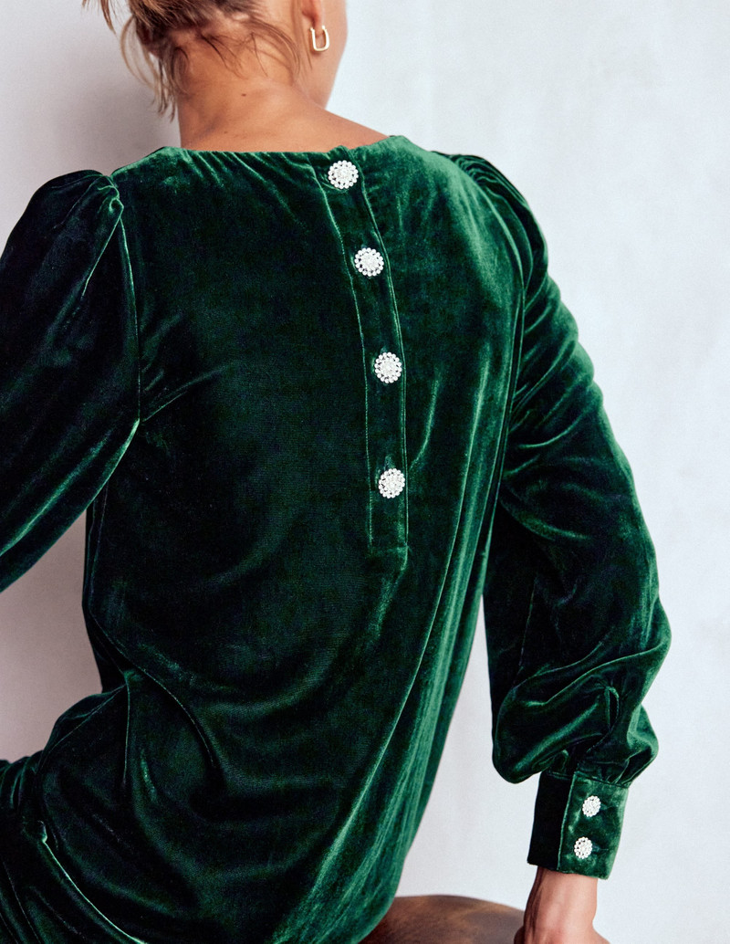 Estella Velvet Shift Dress-Emerald Night 3