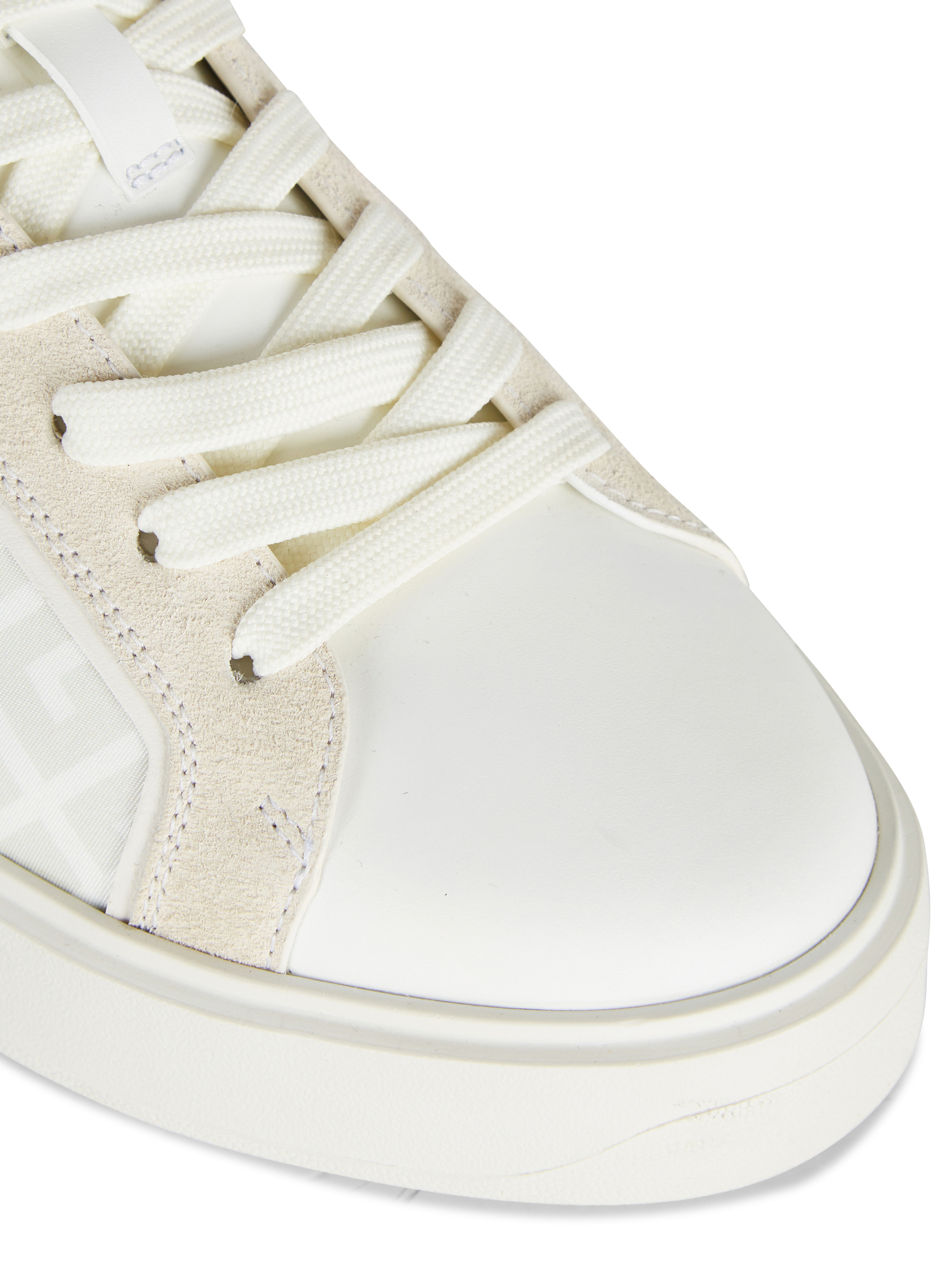 B-Court monogrammed nylon and leather trainers - 5
