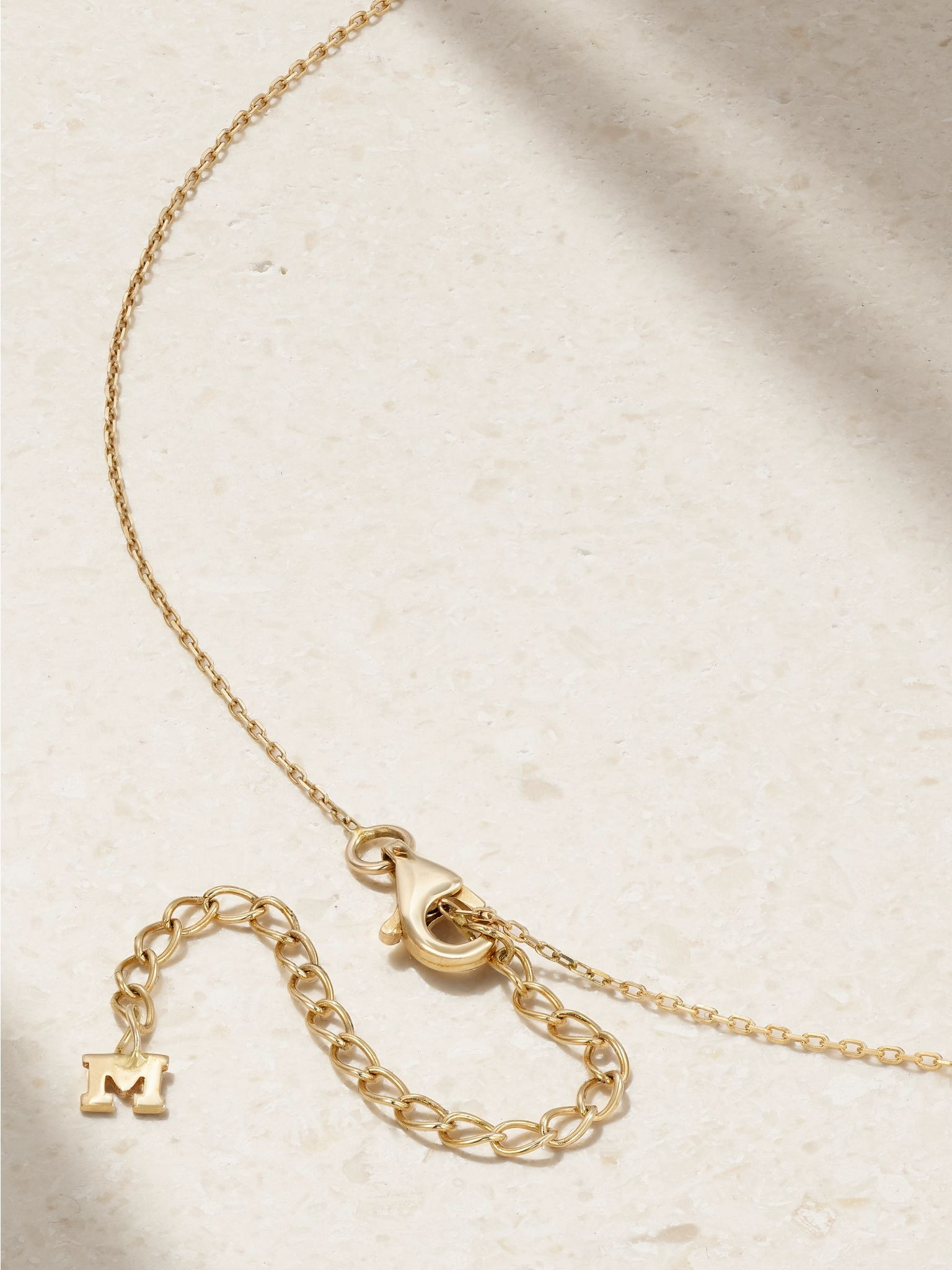 Initial 14-karat gold diamond necklace Gold - 3