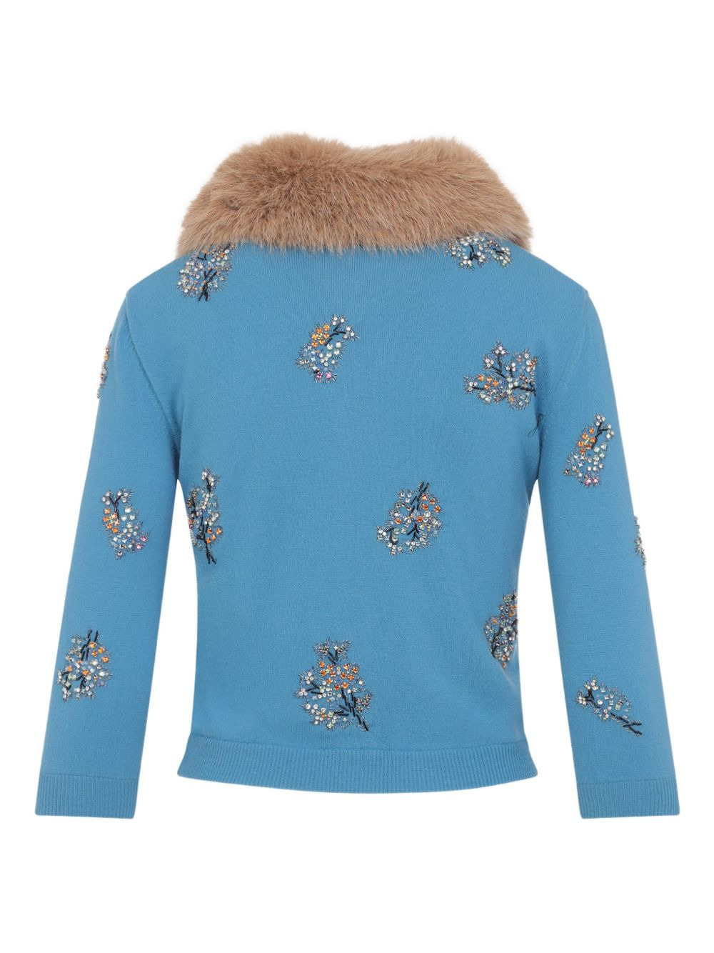 embroidered virgin wool cardigan - 2