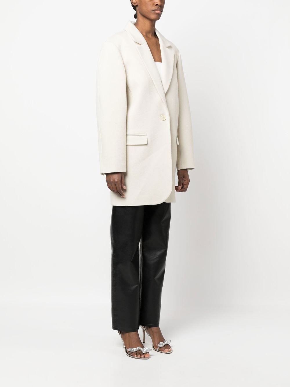 V-neck single-button coat - 3