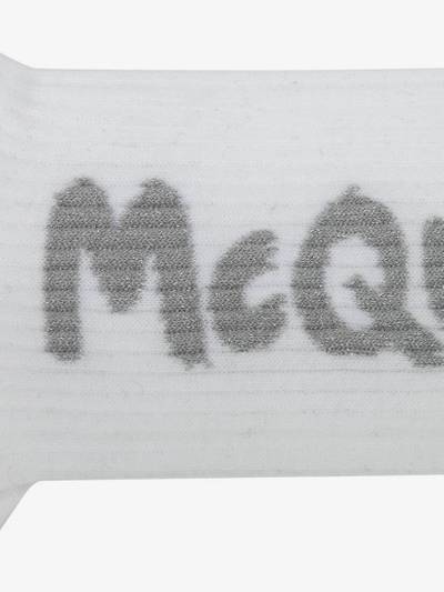 Alexander McQueen Mcqueen Graffiti Socks in White/silver outlook