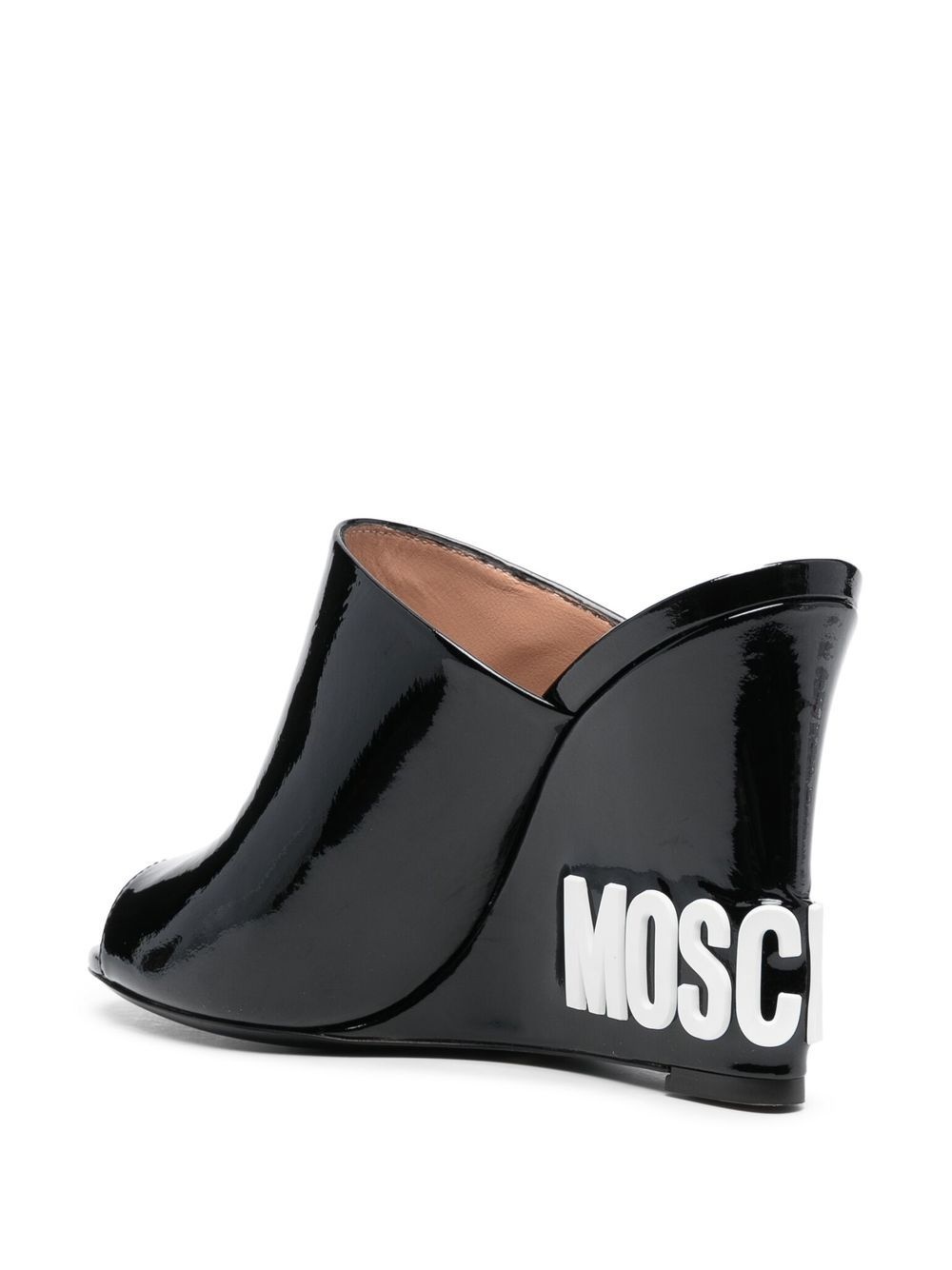 embossed-logo wedge mules - 3