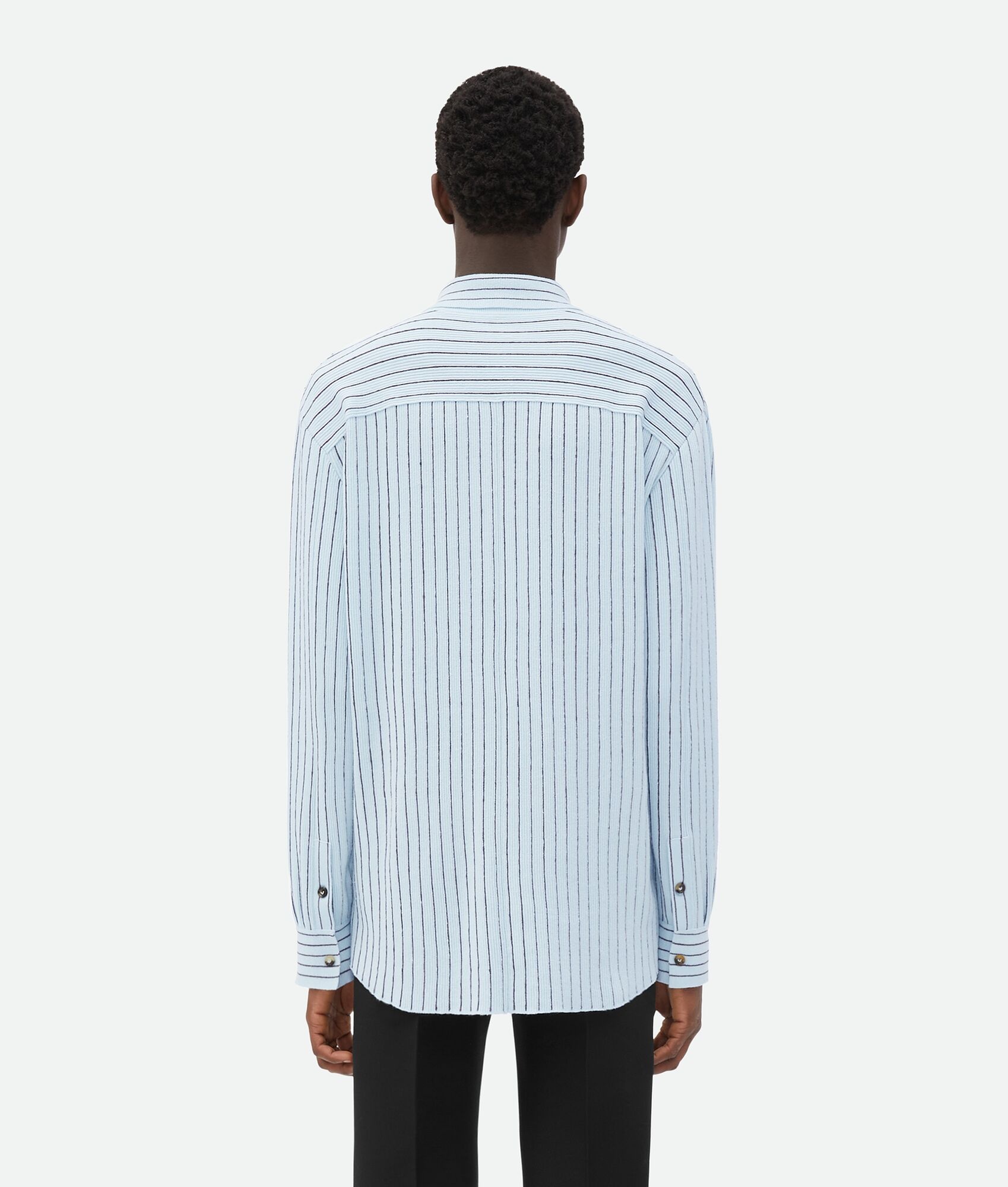 Pinstripe Knitted Linen Shirt - 3