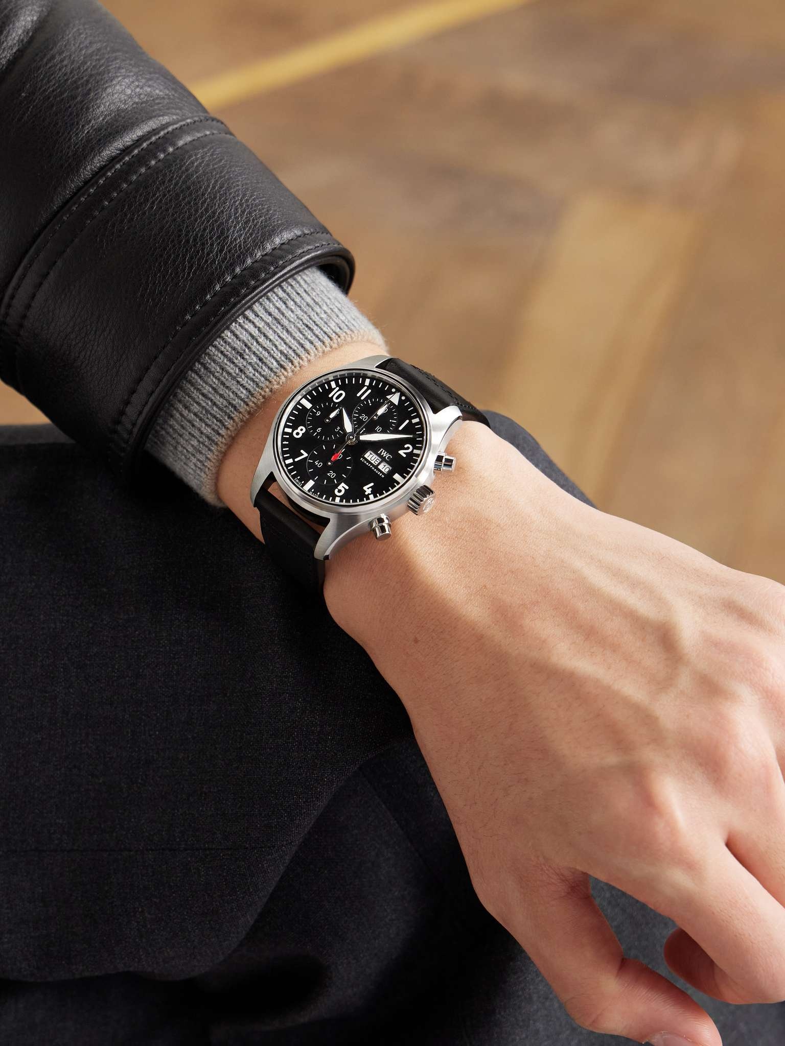 Pilot's Automatic Chronograph 41mm Stainless Steel and Leather Watch, Ref. No. IWIW388111 - 2