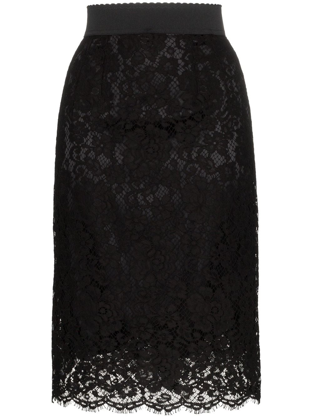 lace midi pencil skirt - 1