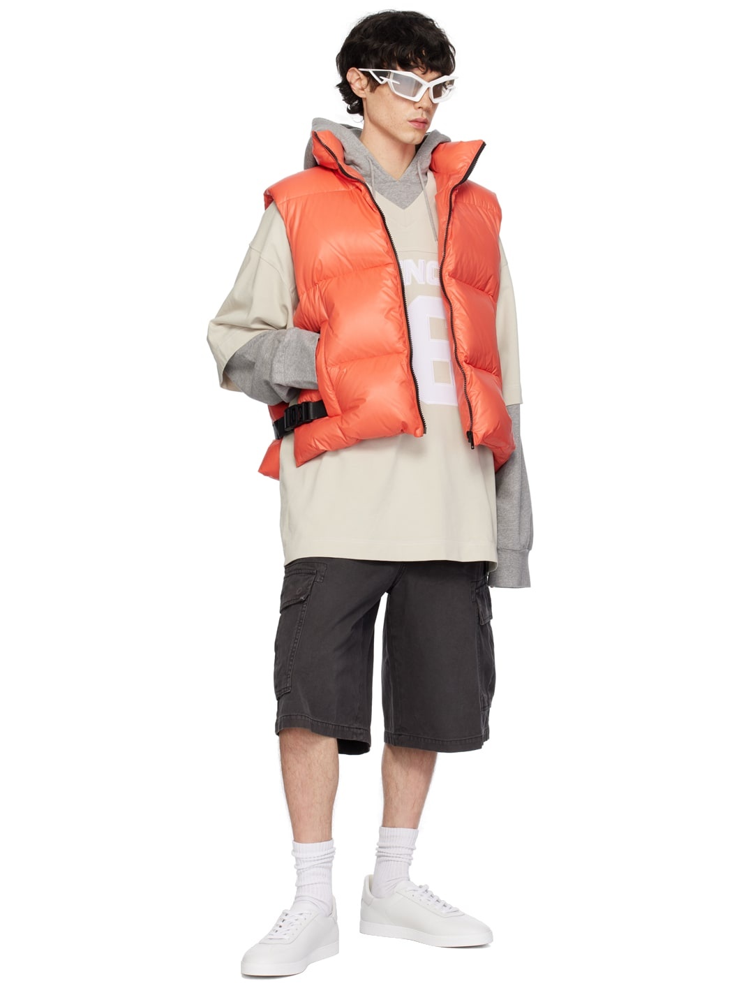 Orange Buckle Down Vest - 4