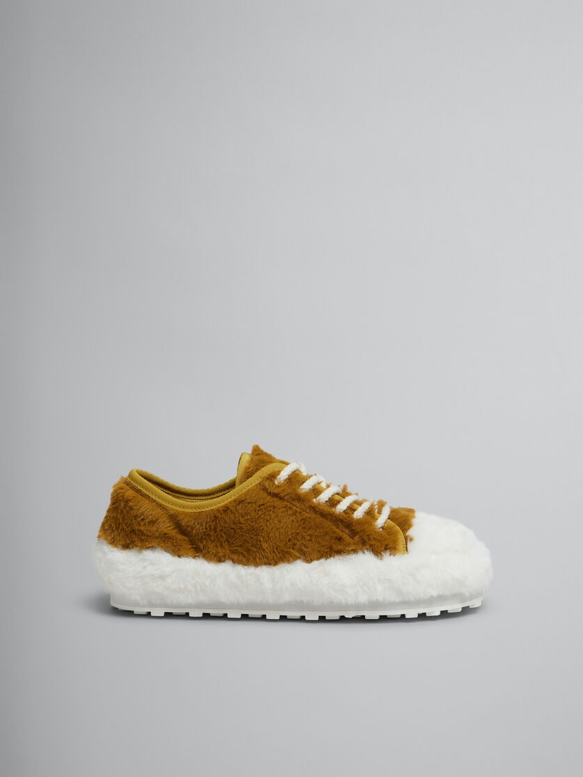 BEIGE TEDDY TENNIS SNEAKER - 1