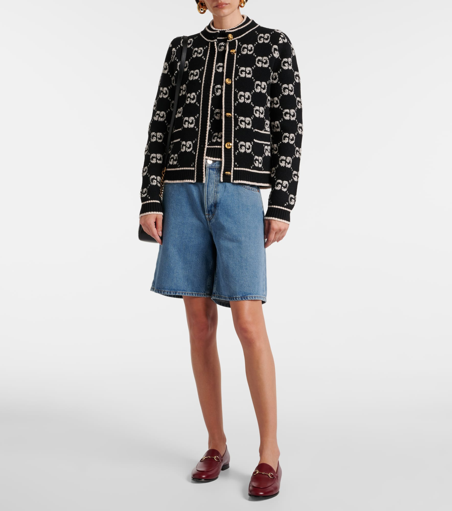 GG jacquard wool bouclé top - 2