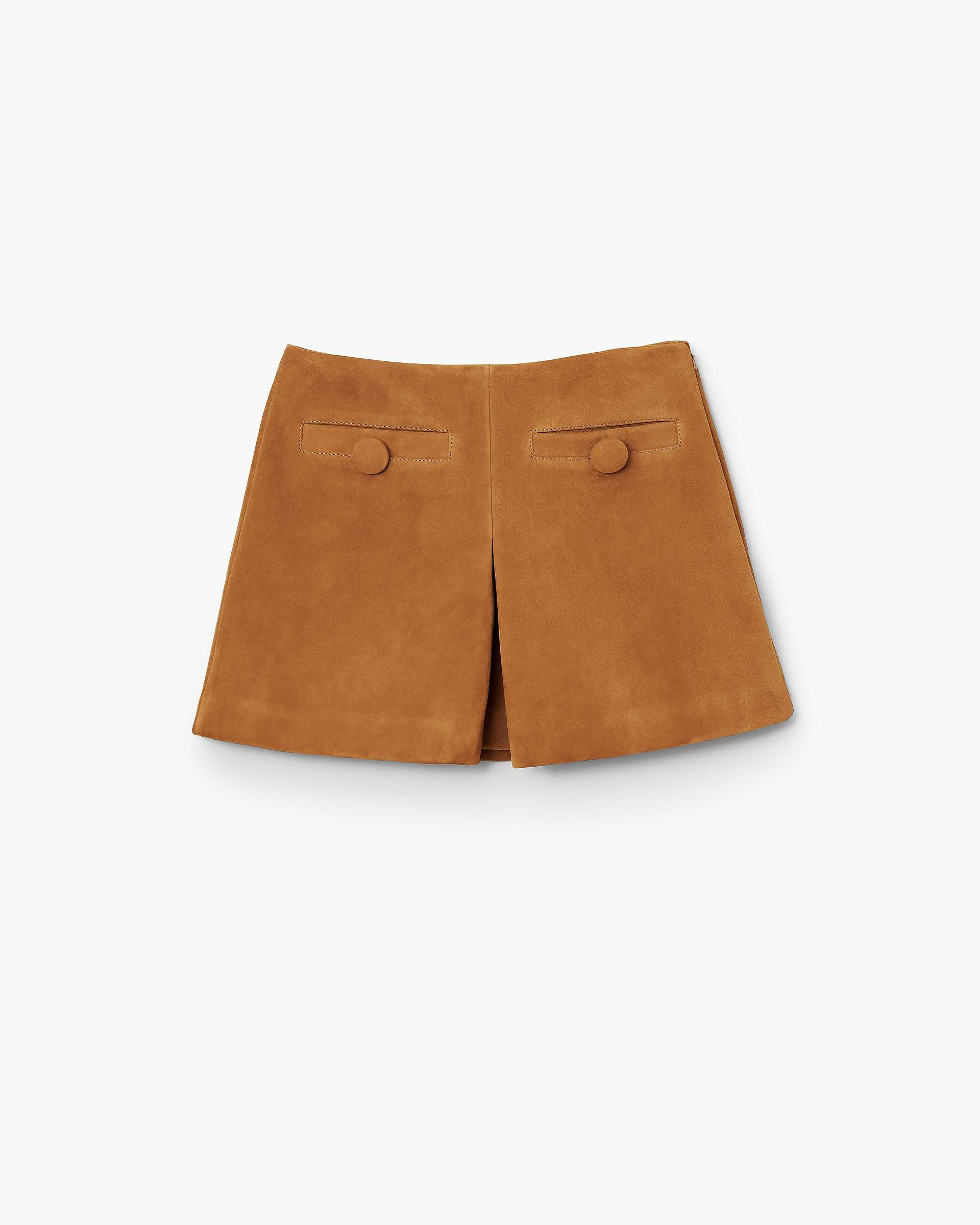 SUEDE BOX PLEAT MINI SKIRT - 2