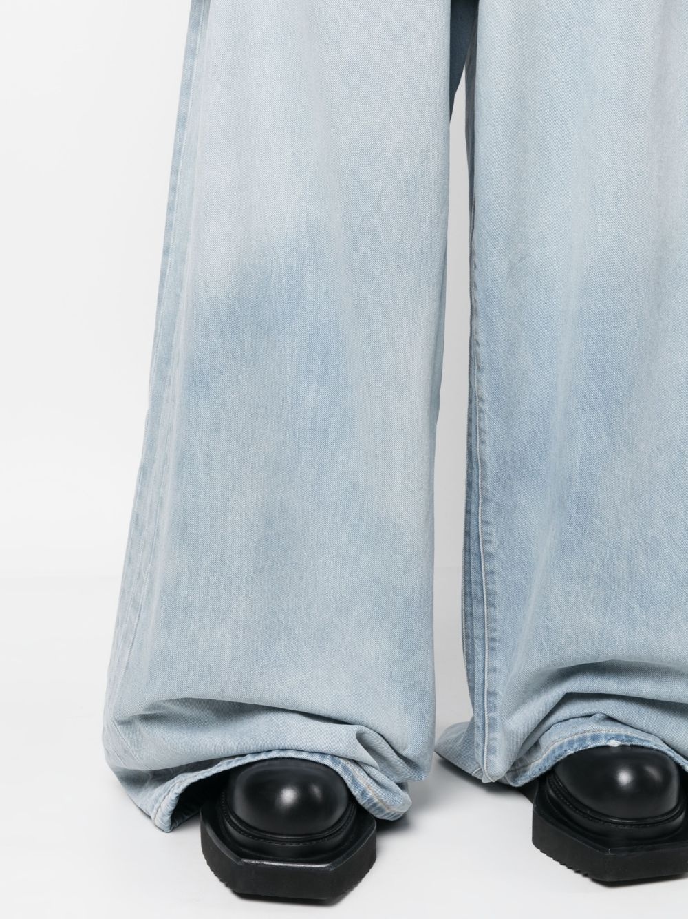 bleached-effect wide-leg jeans - 5