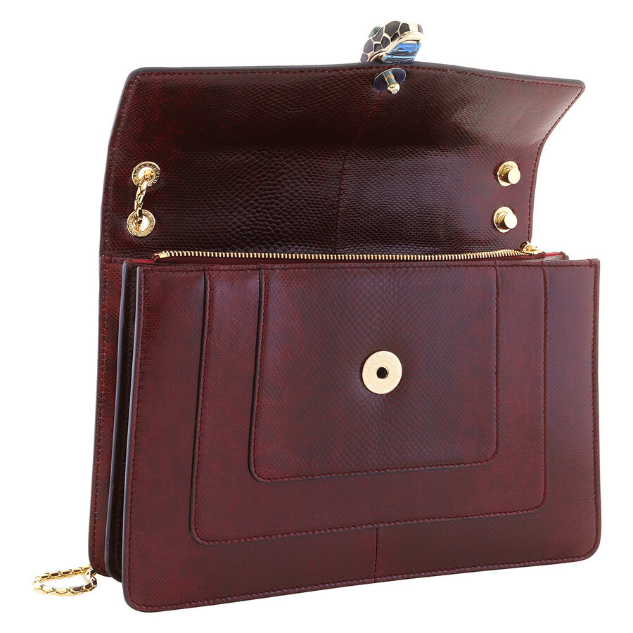 Bvlgari Serpenti Forever Burgundy Flap Shoulder Bag - 4