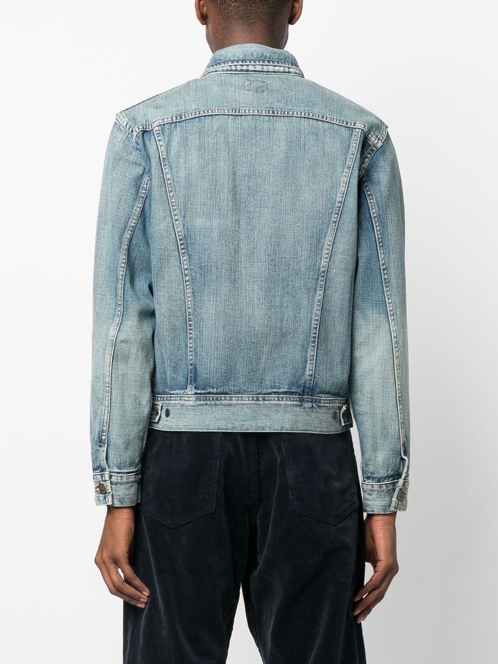 button-down fastening denim jacket - 4