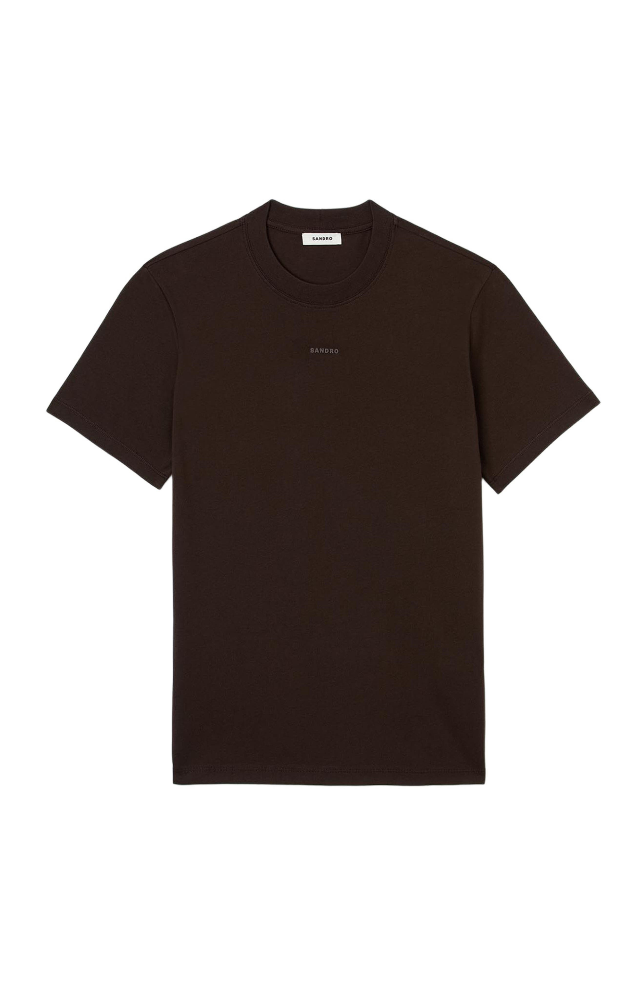 SANDRO Cotton T-shirt with logo in Chocolate at Nordstrom - 5