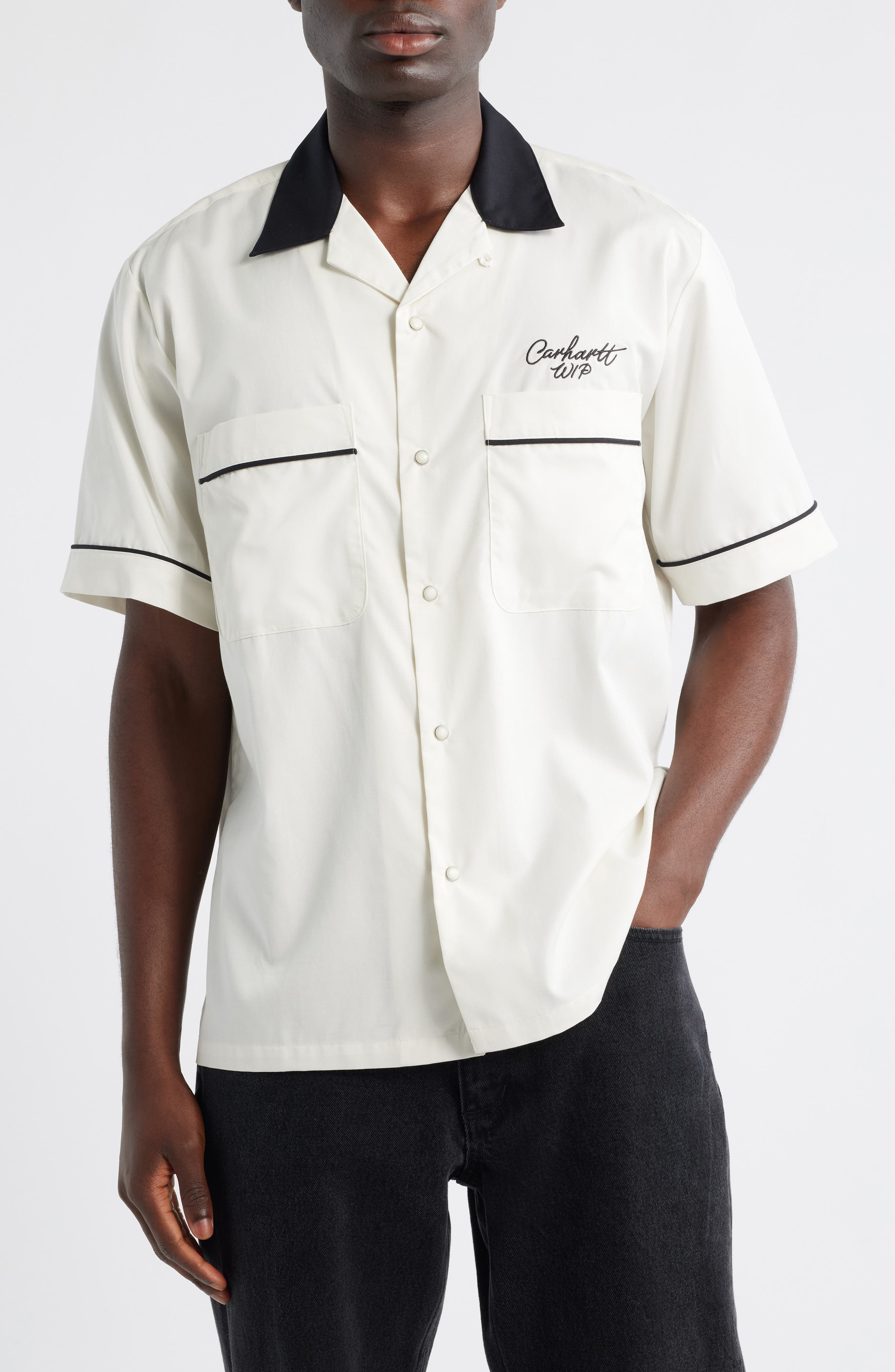 Carhartt Work In Progress Bowling Shirt in Wax /Black at Nordstrom - 1