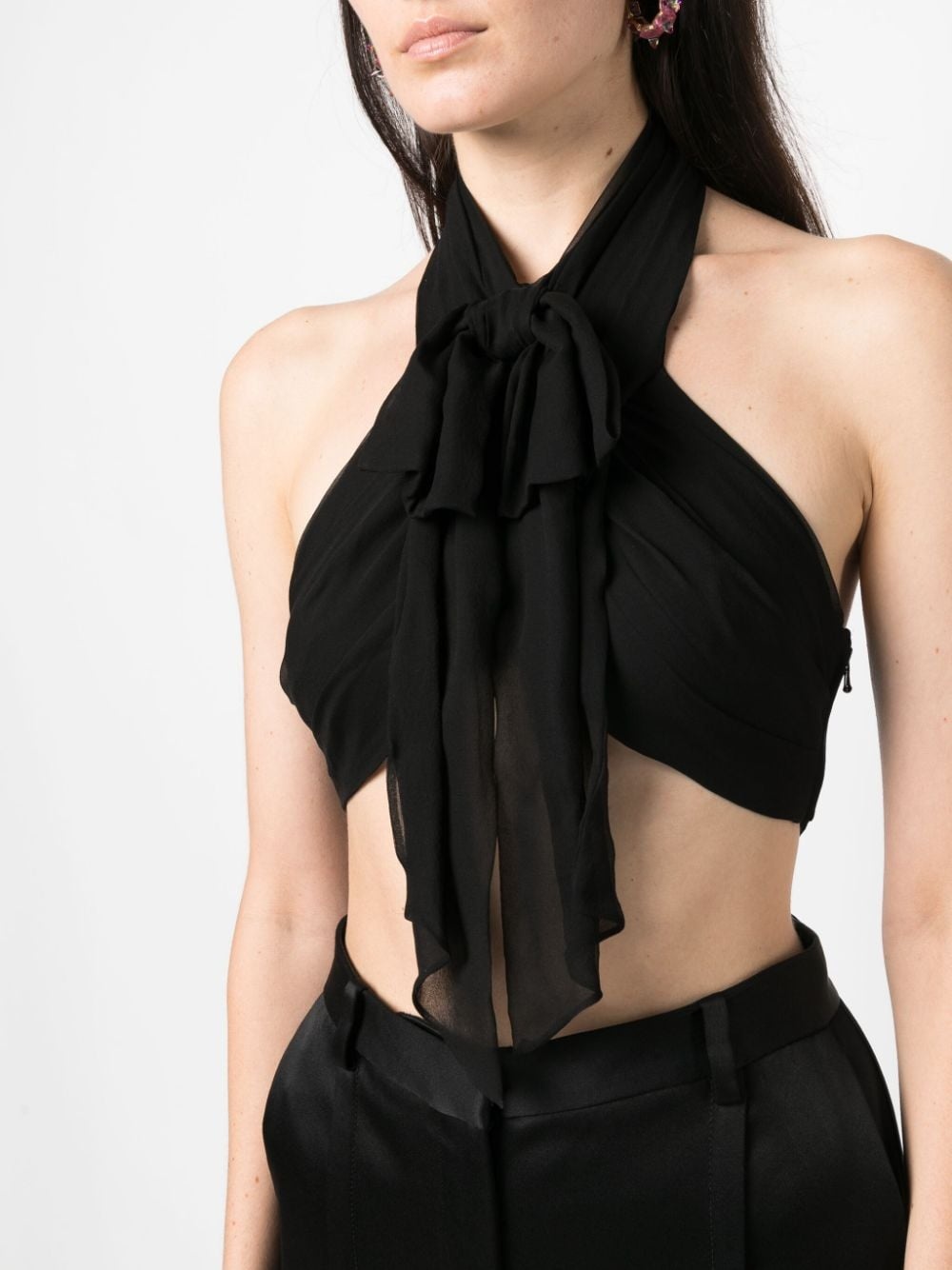 backless silk crop top - 5