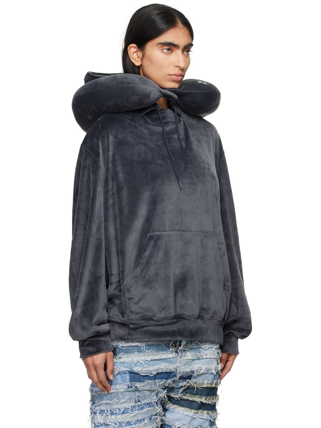 Navy Neck Pillow Hoodie - 2