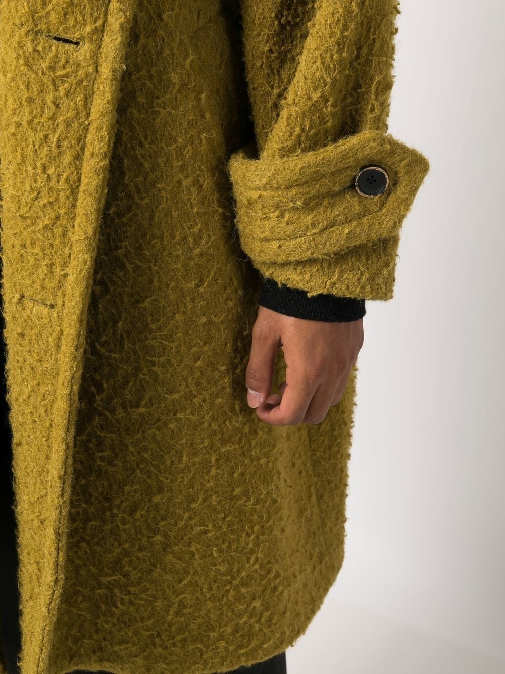 oversized textured-finish coat - 5