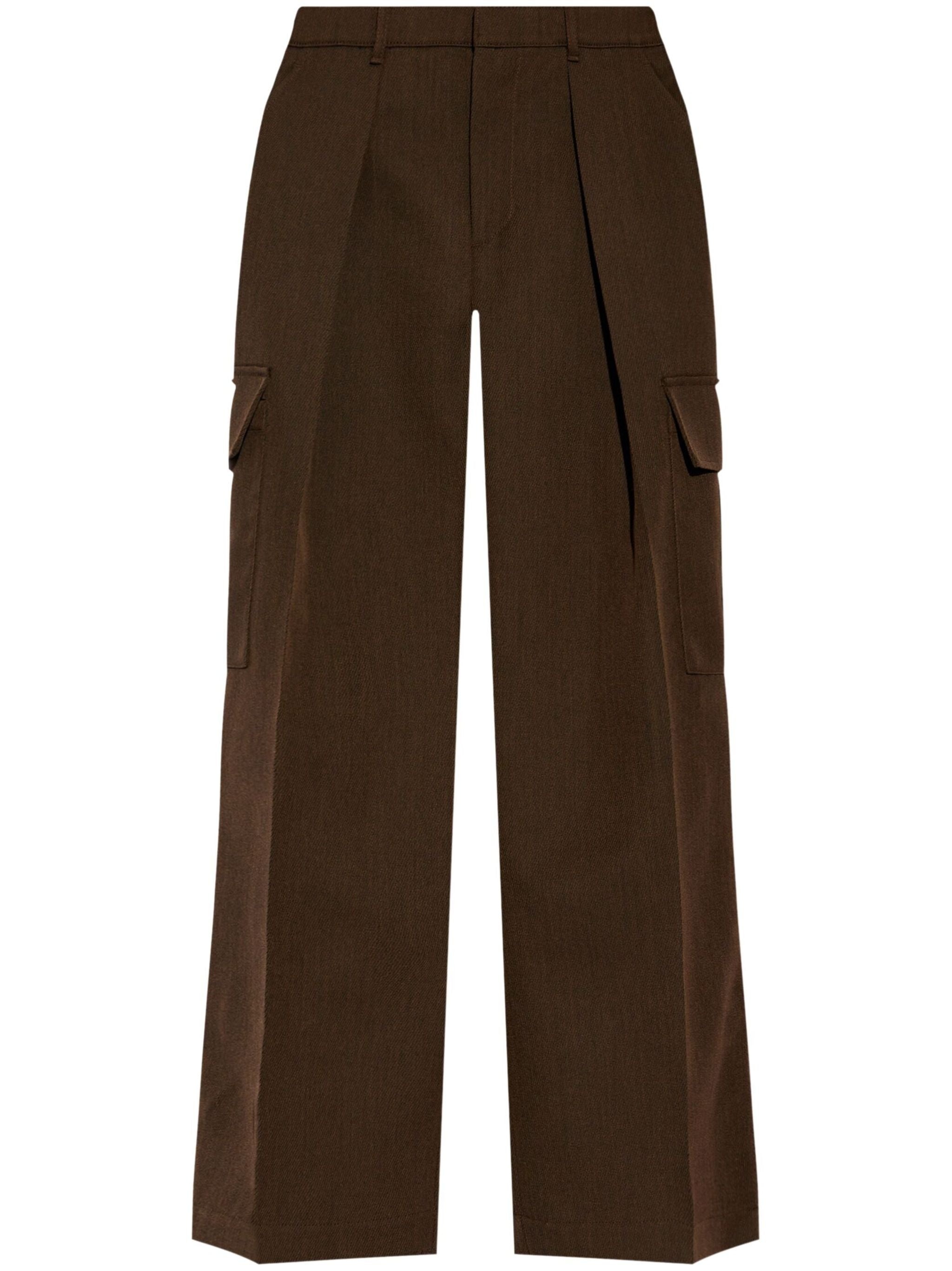 BURBERRY Women High Waisted Cargo Wide Leg Trousers - 5
