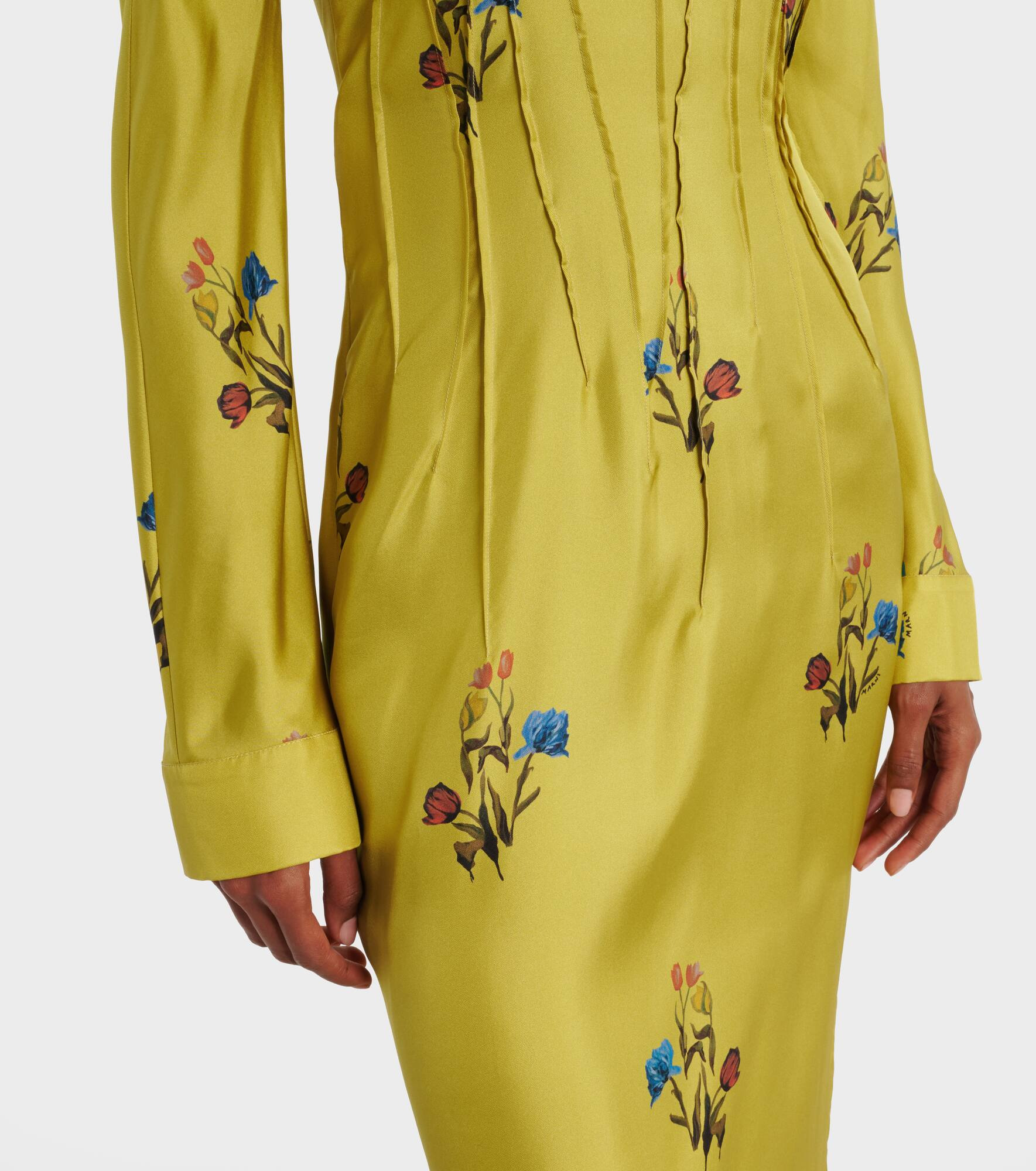 Floral silk midi dress - 5