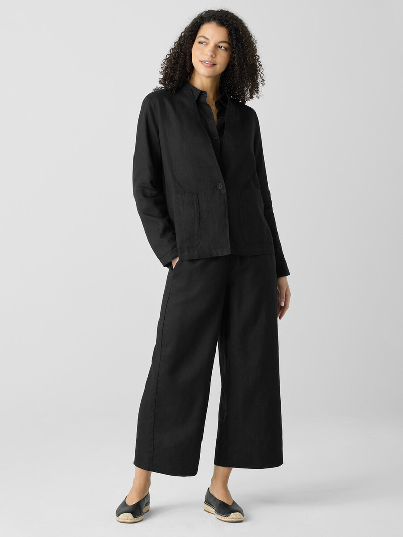 Organic Linen High Collar Jacket 3