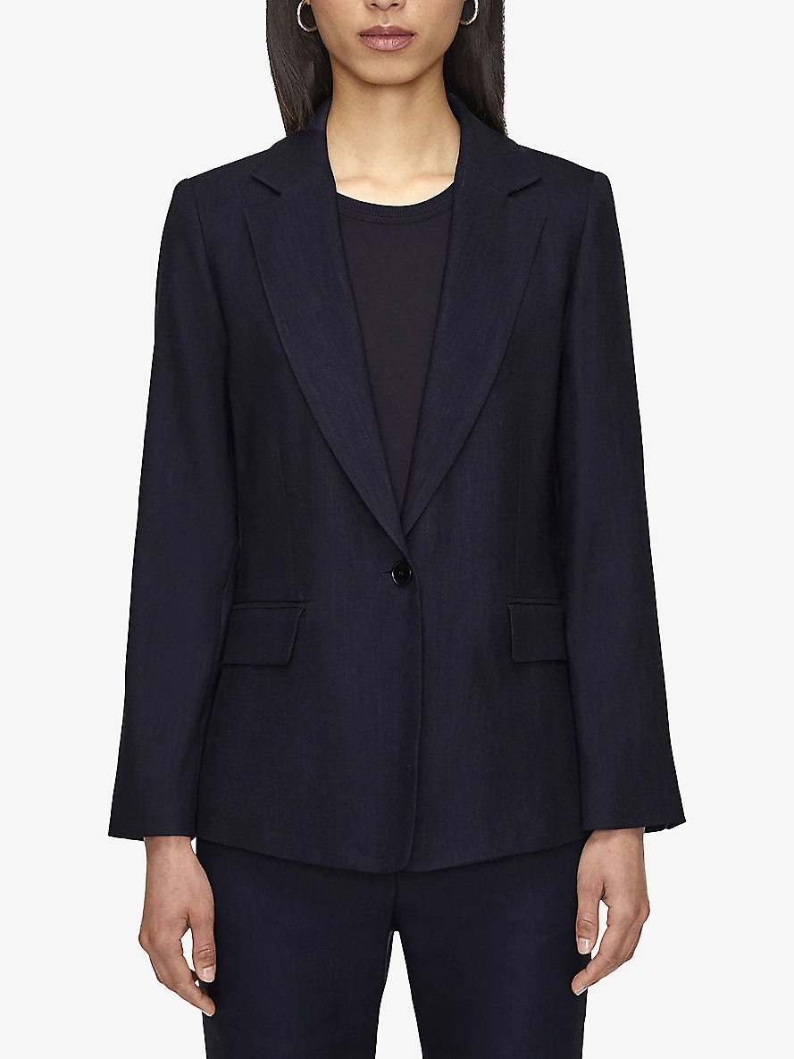 Marty Notched-Lapels Stretch-Linen Jacket - 3