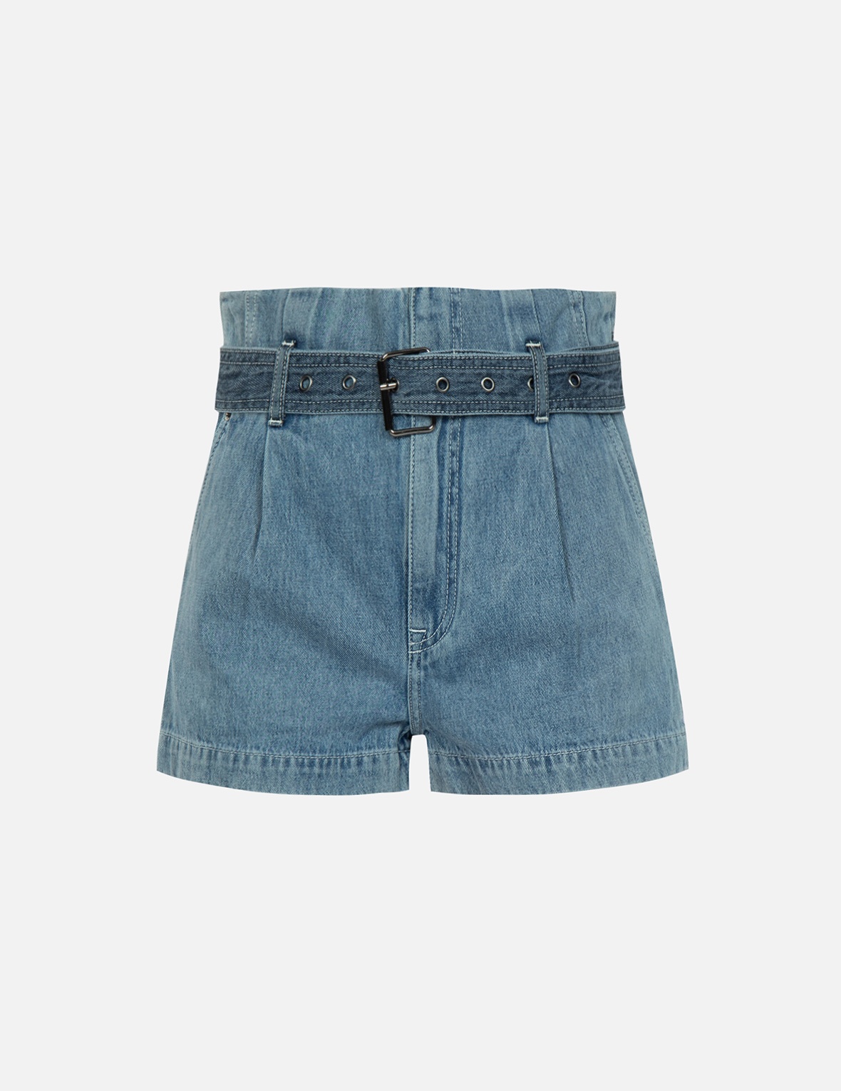 SEAGULL BLOCKING DENIM SHORTS - 1