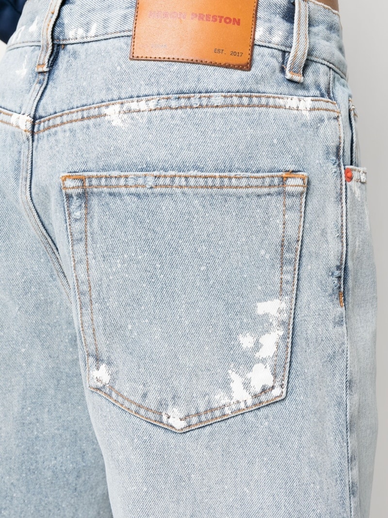 distressed wide leg jeans - 5