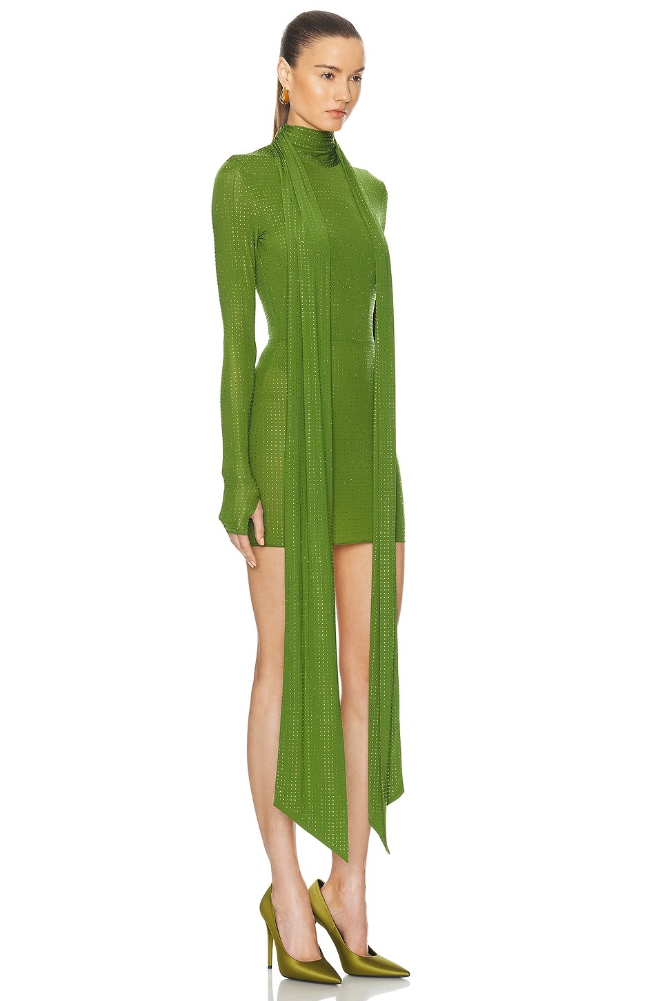 Long Sleeve Scarf Mini Dress - 2