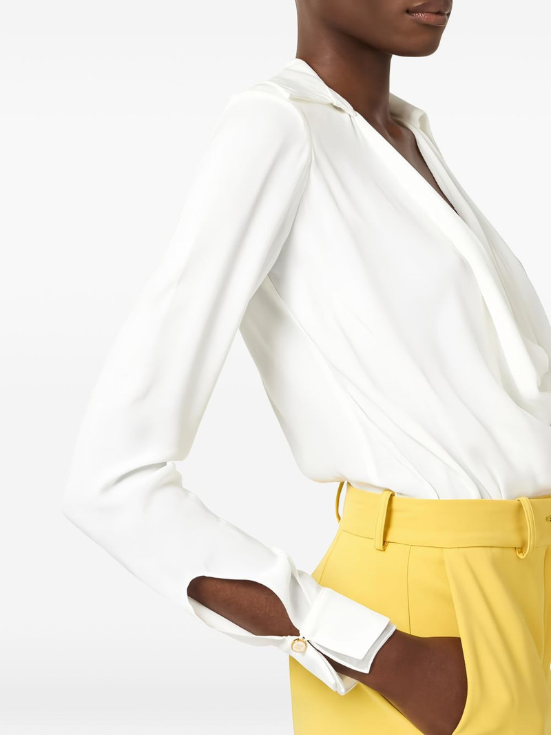 ELISABETTA FRANCHI draped-collar long-sleeves bodysuit outlook