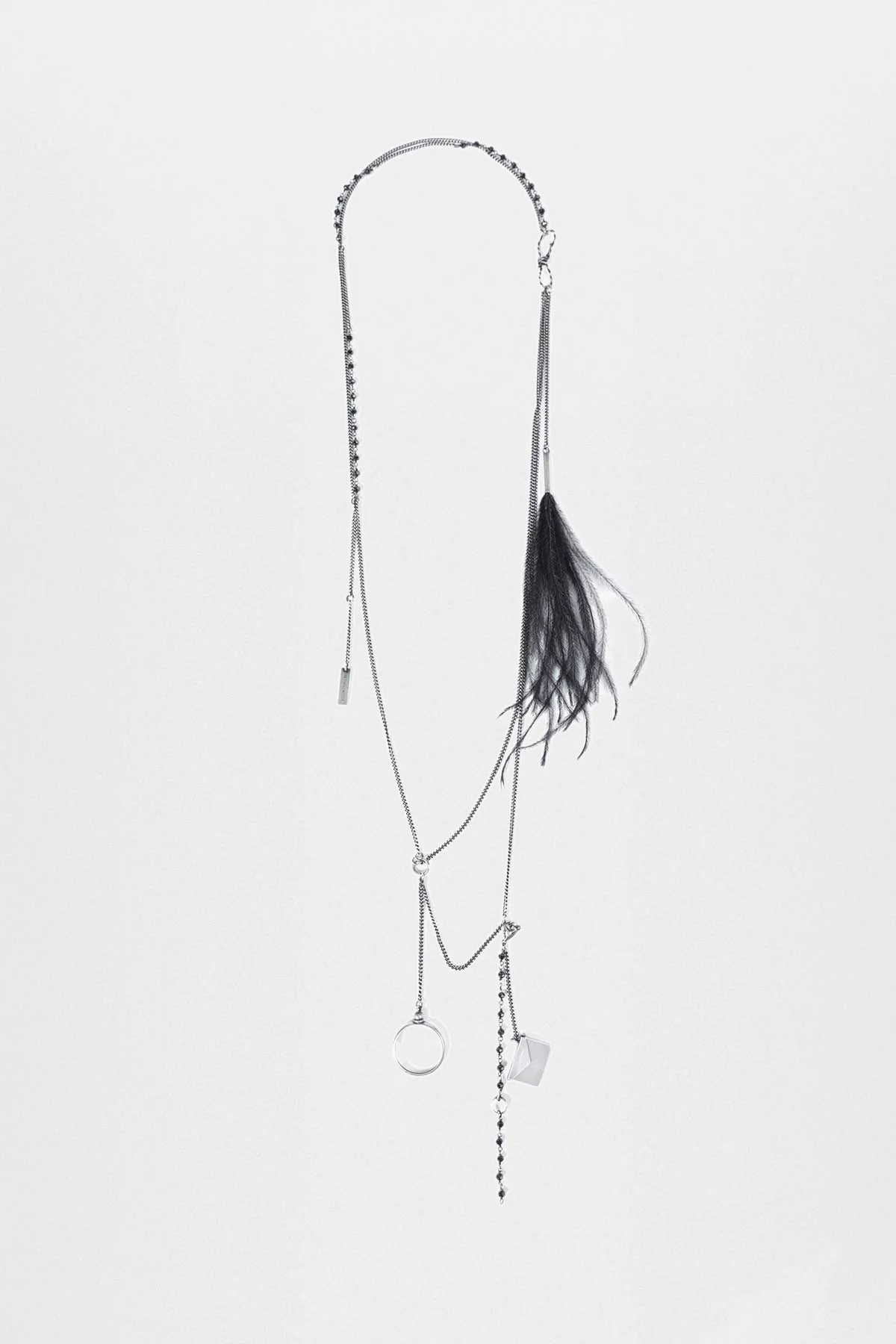 Afsar Beaded Necklace with Feathers - 1