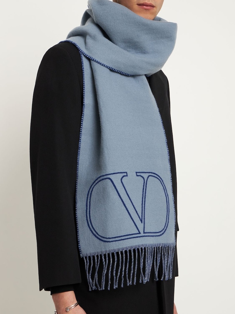 VLogo signature wool scarf - 3