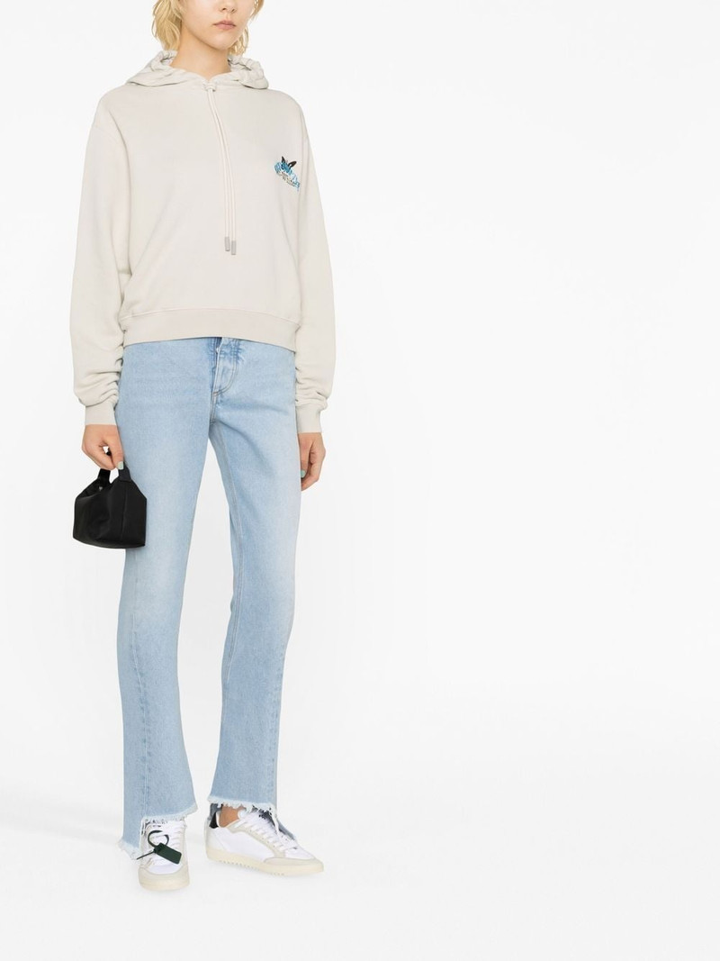 Off-White embroidered-logo cotton hoodie outlook