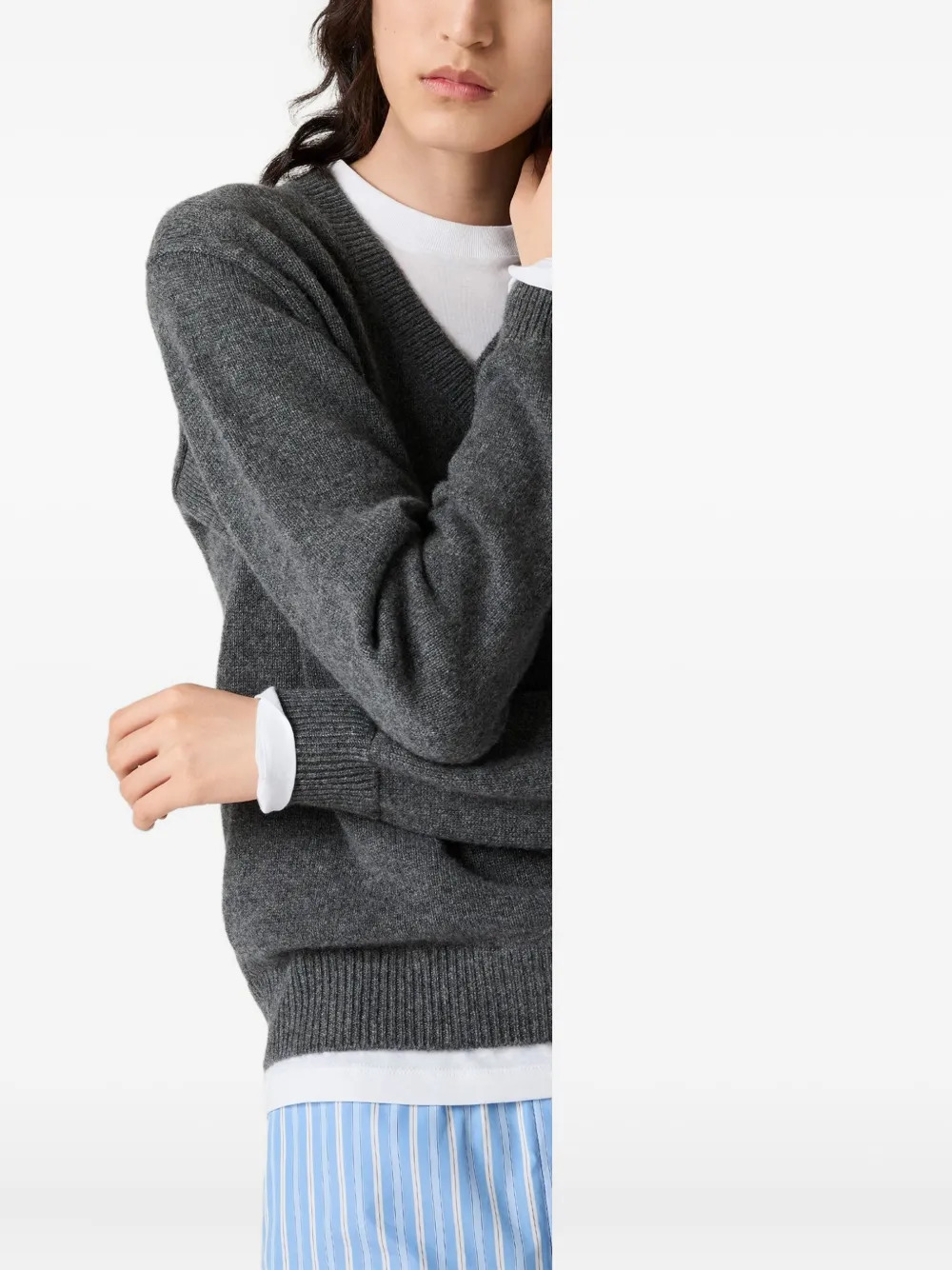 MIU MIU - Women Cashmere V-Neck Sweater - 4