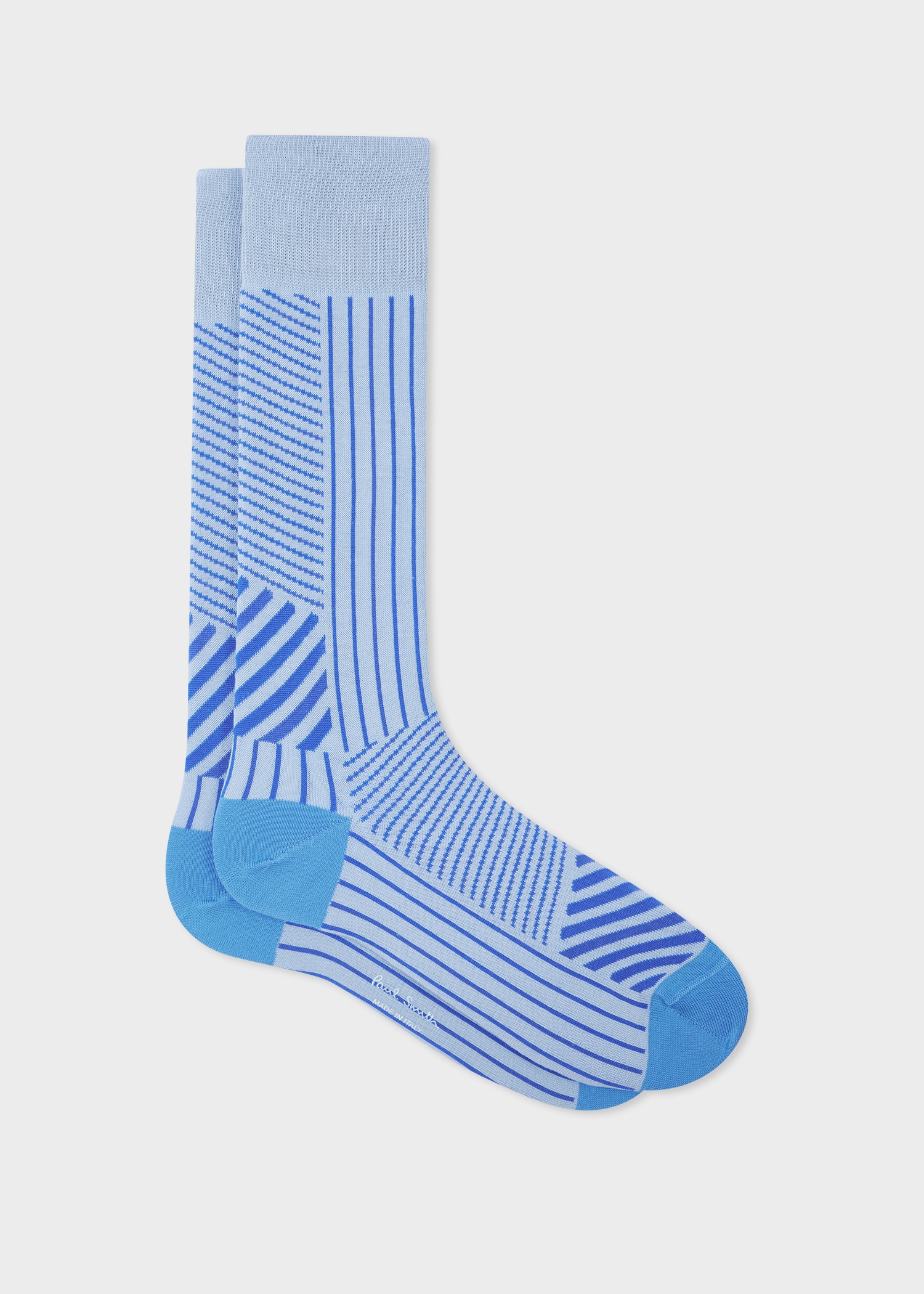 Light Blue Mixed Stripe Socks - 1