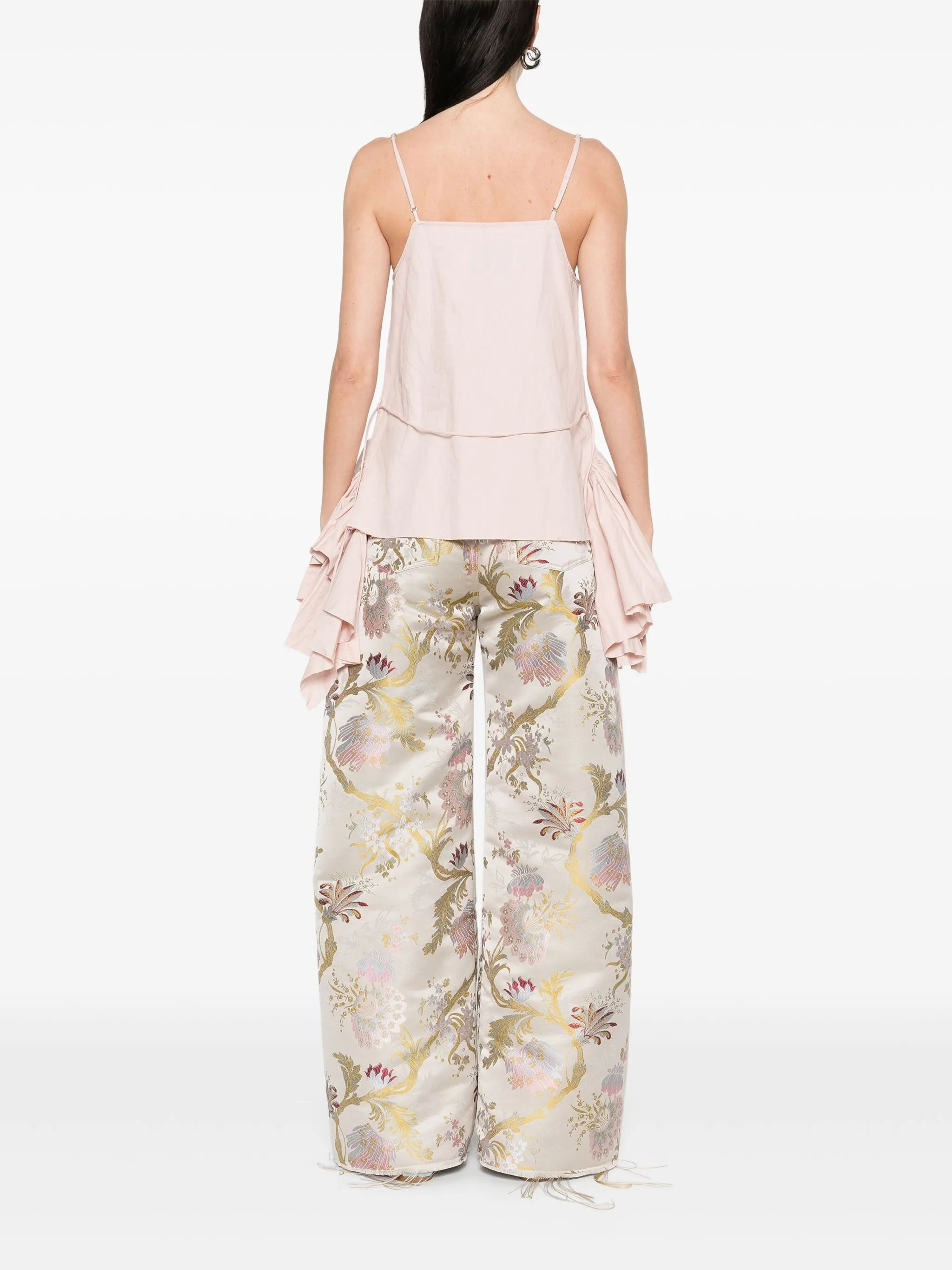 frilled-peplum-hem top - 4