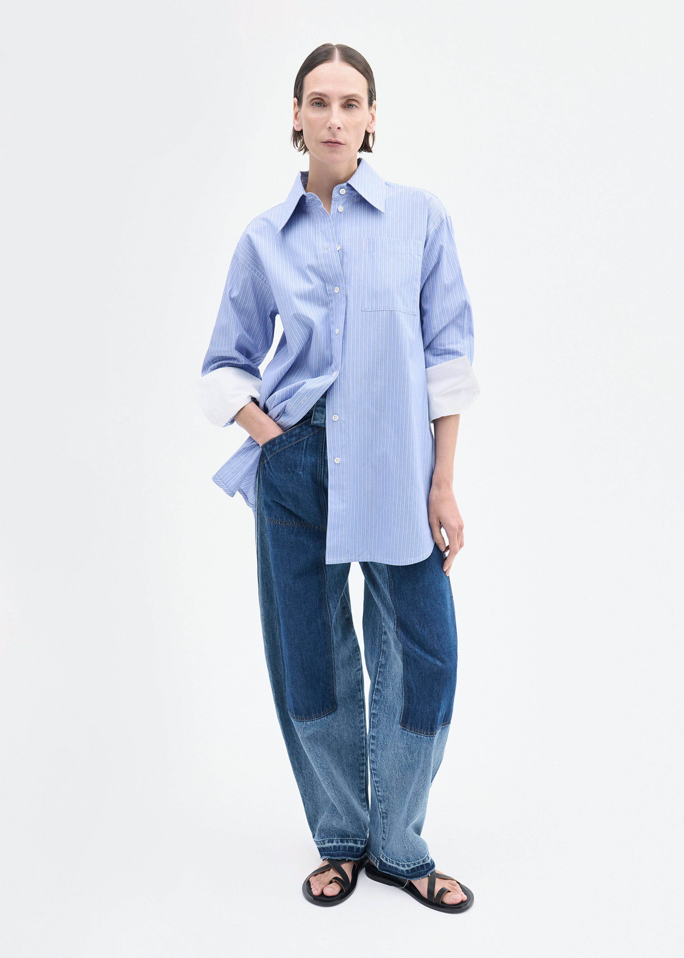 Tunic Button Down Shirt in Cotton - 5