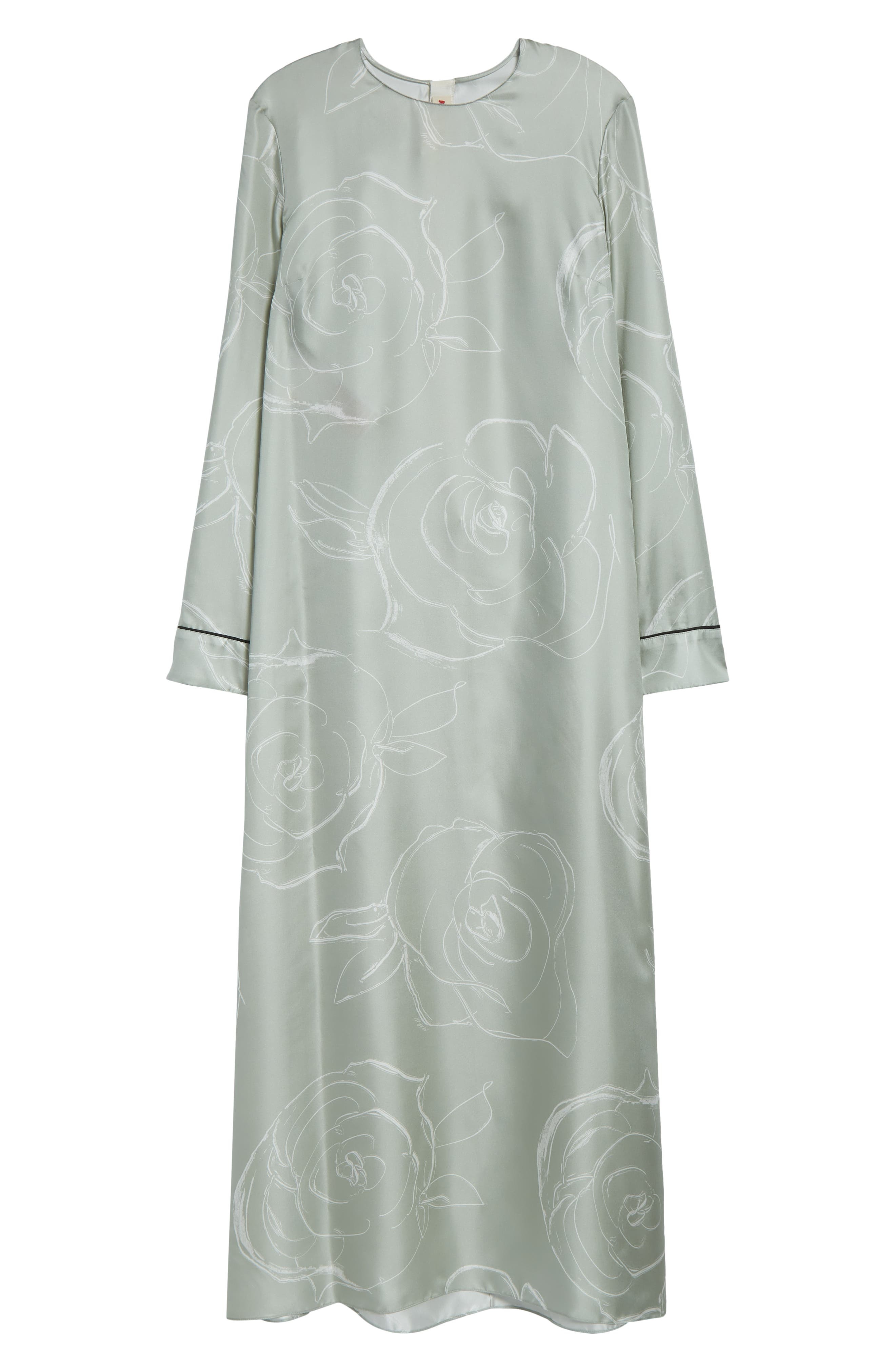 Marni Drawn Floral Long Sleeve Silk Dress in Auv19 Linden at Nordstrom - 5