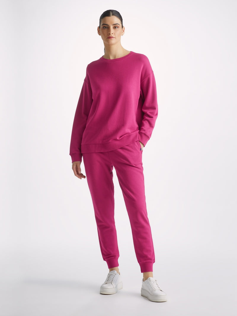 Derek Rose Women's Sweatpants Quinn Cotton Modal Stretch Berry outlook