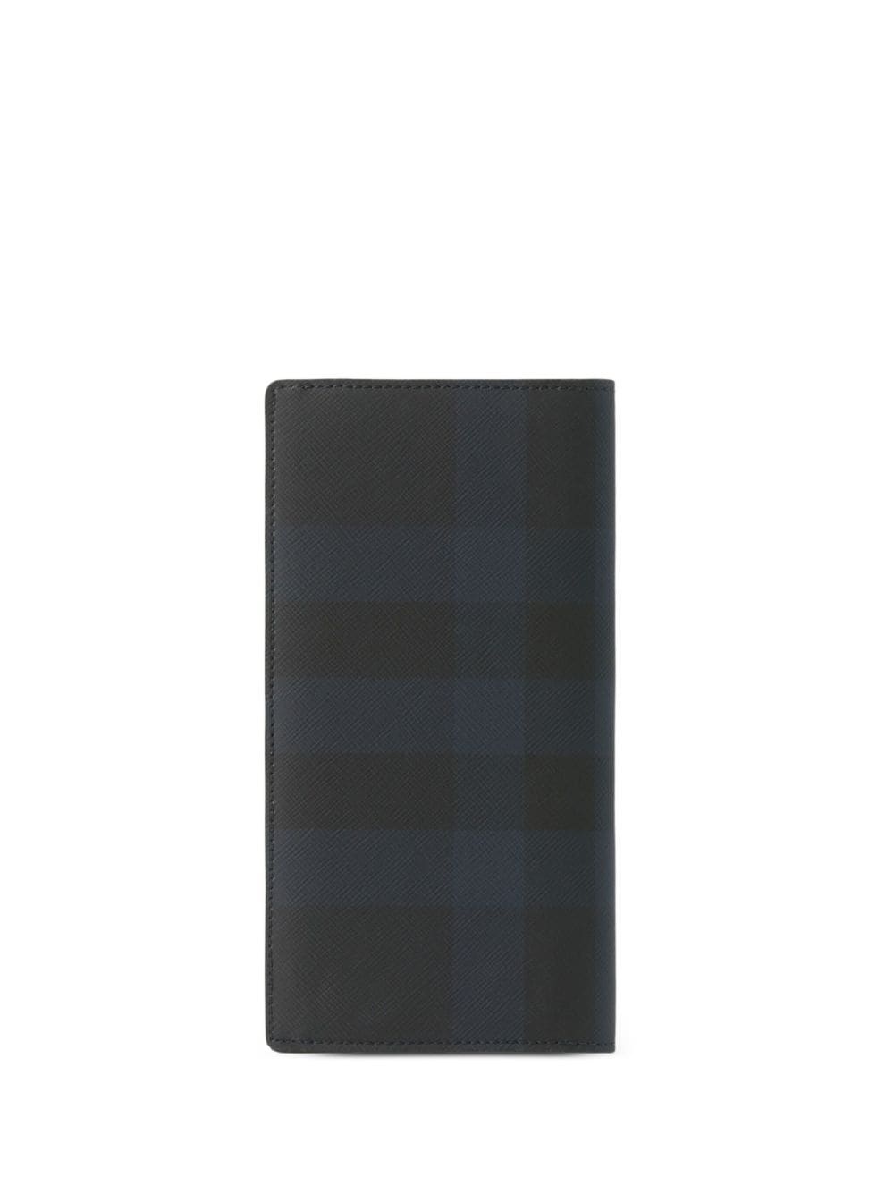 check-pattern leather wallet - 2