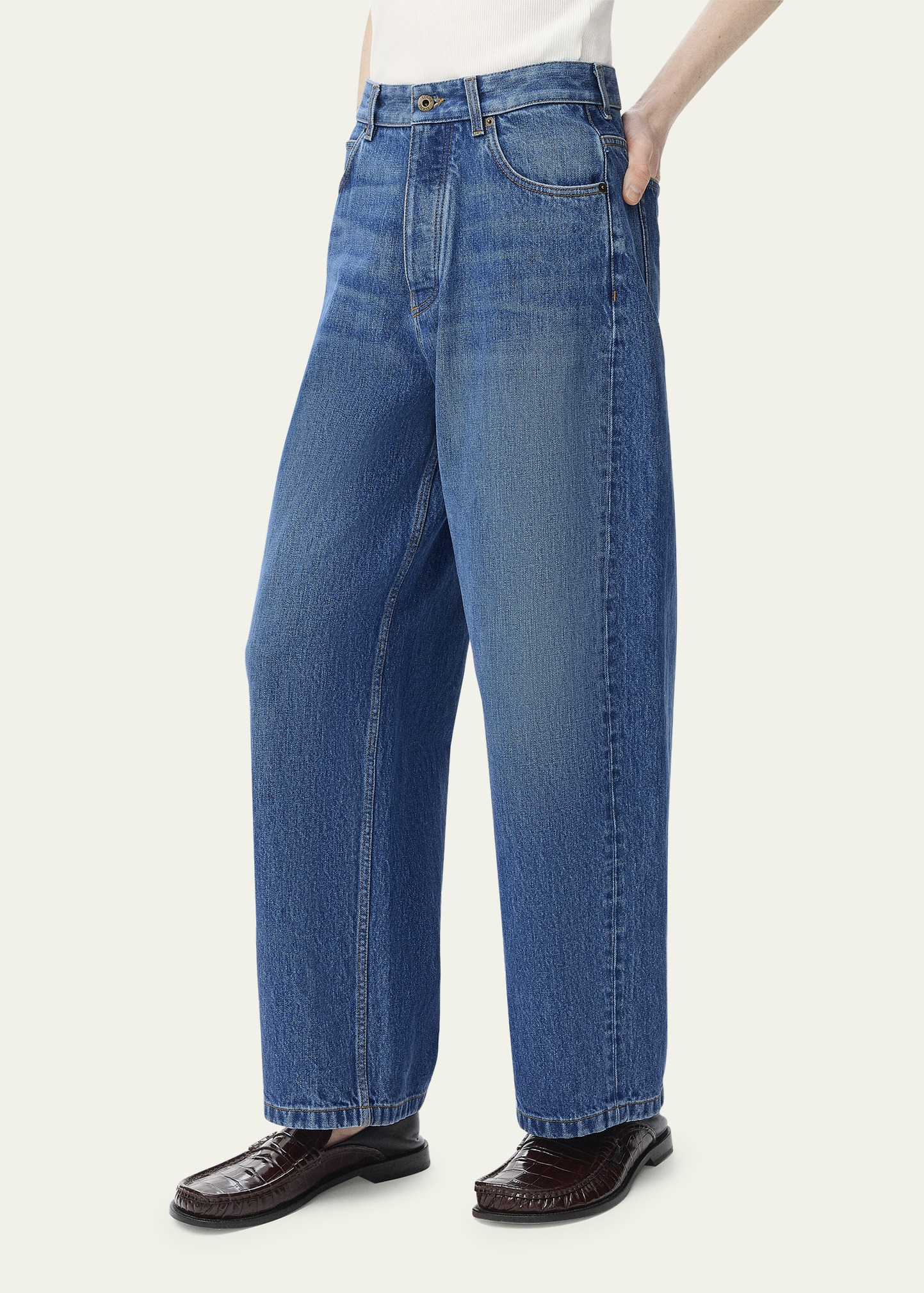 Men's Straight Fit Cropped Jeans - 2