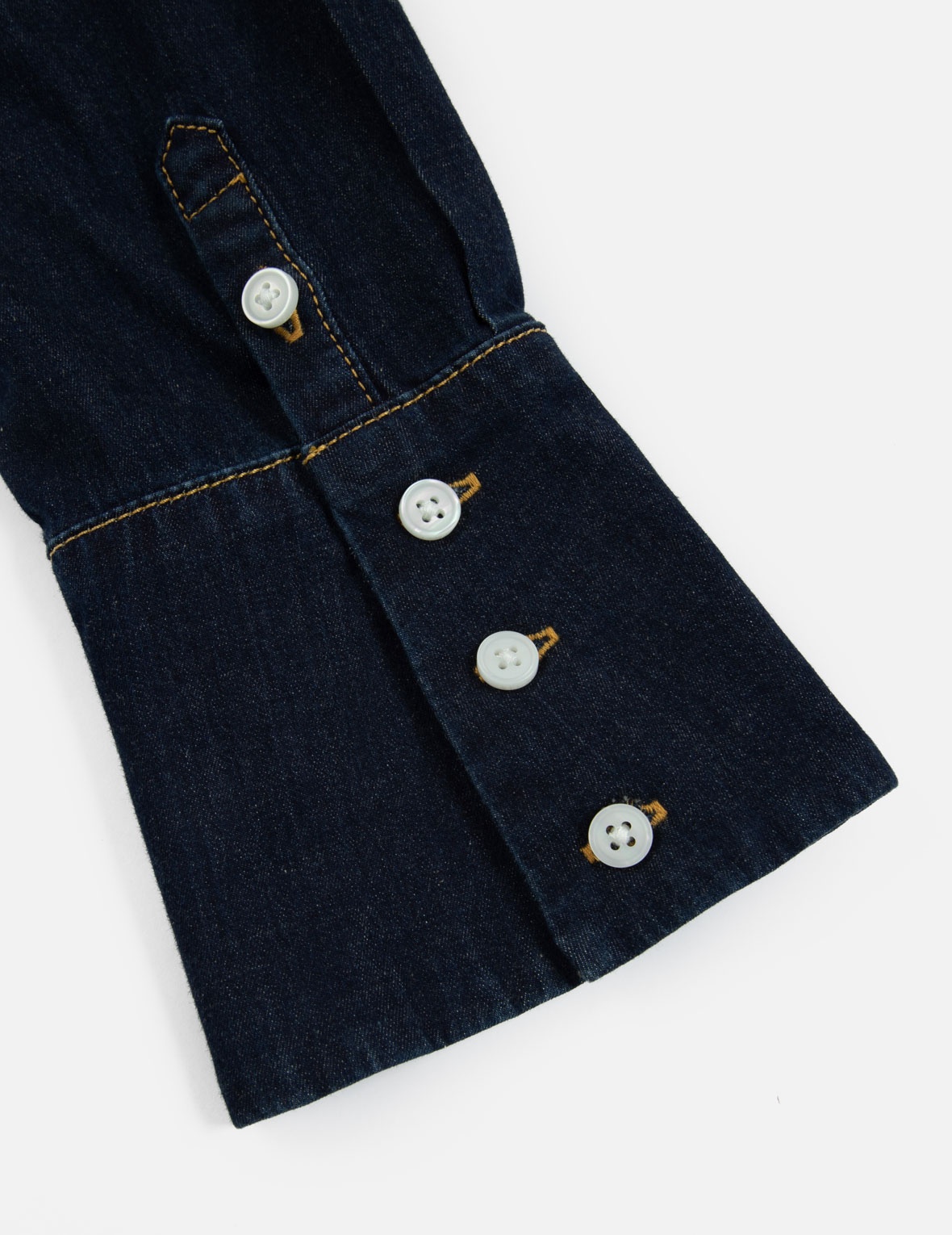 LOGO EMBROIDERY OFF-SHOULDER DENIM BLOUSE - 9