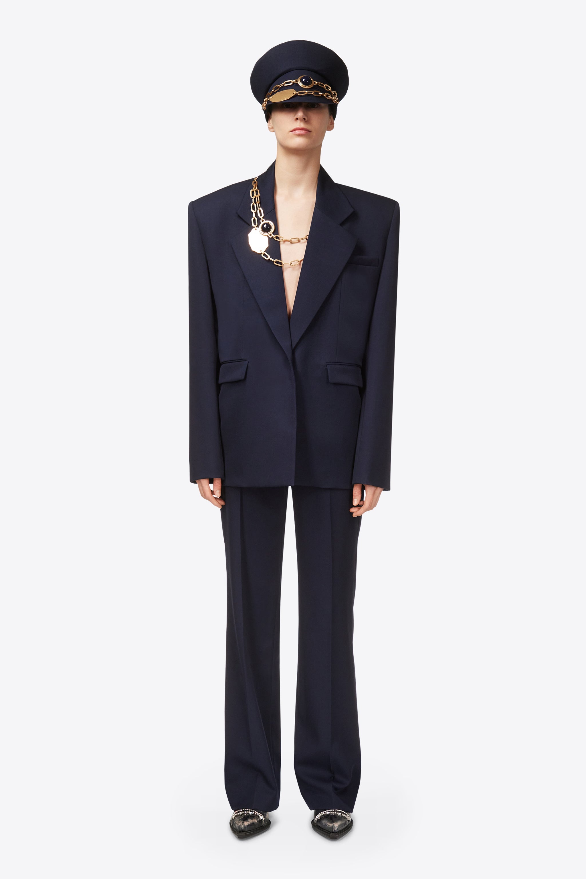 GEMSTONE NECKLACE OVERSIZED BLAZER - 3