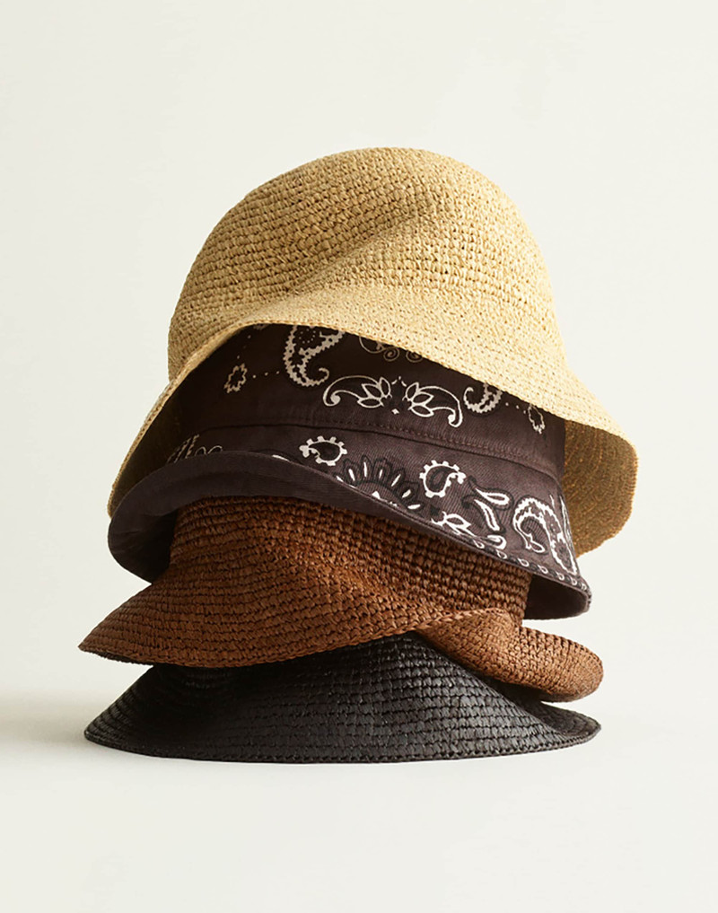 Hand-Crocheted Seamless Bucket Hat in Raffia 3