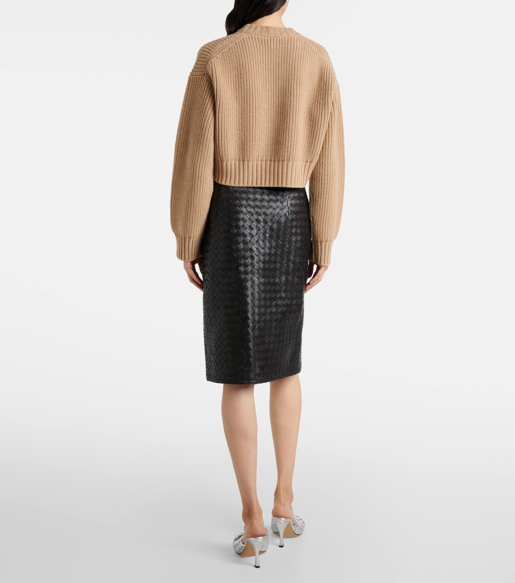 Cropped wool and cashmere sweater - 3