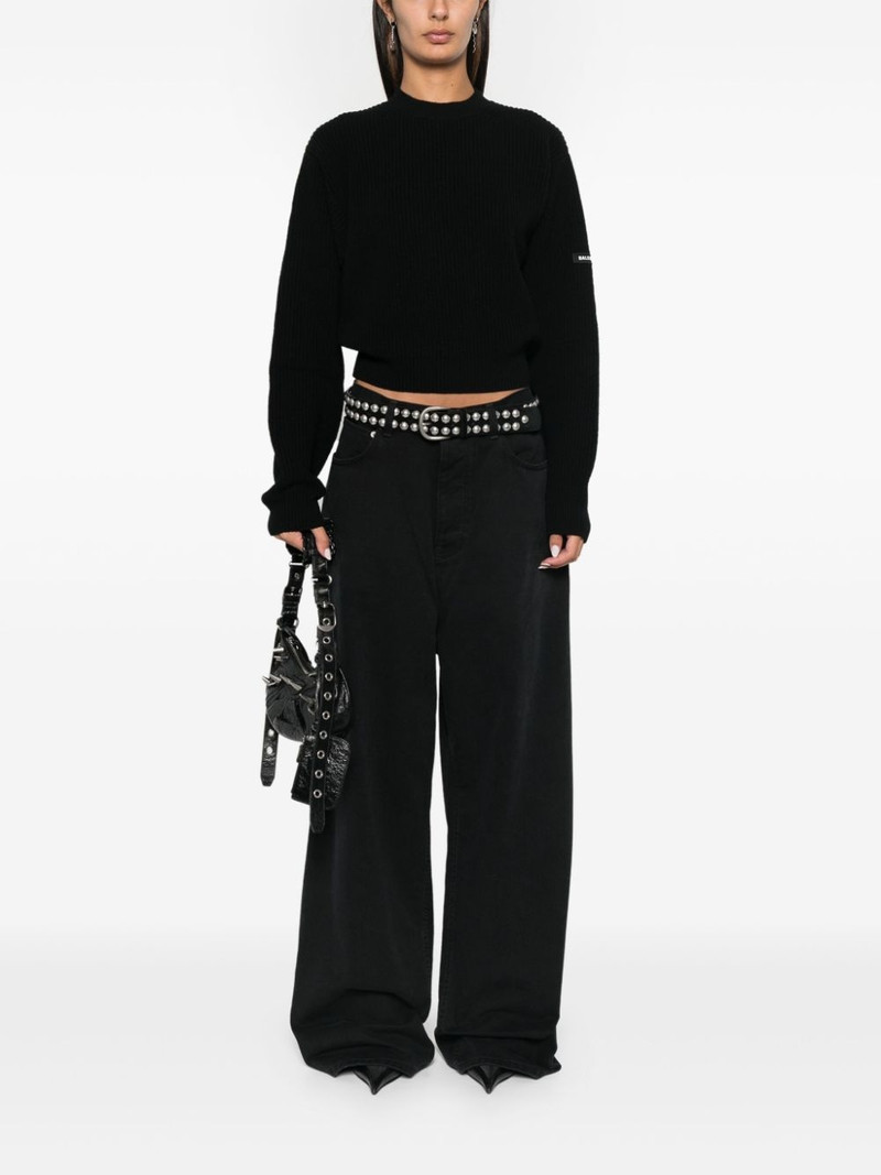BALENCIAGA logo-patch sweater outlook