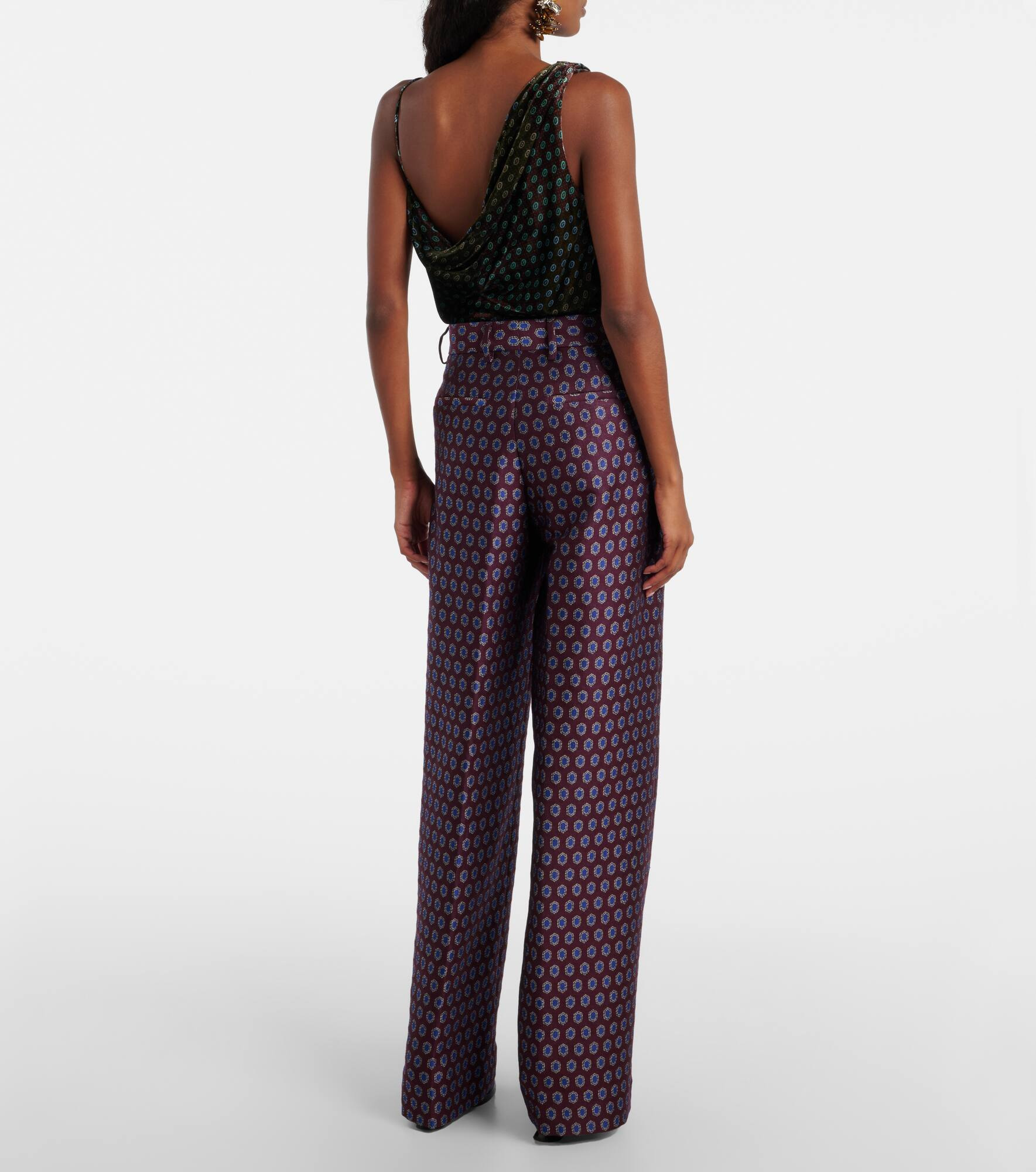 High-rise jacquard wide-leg pants - 3